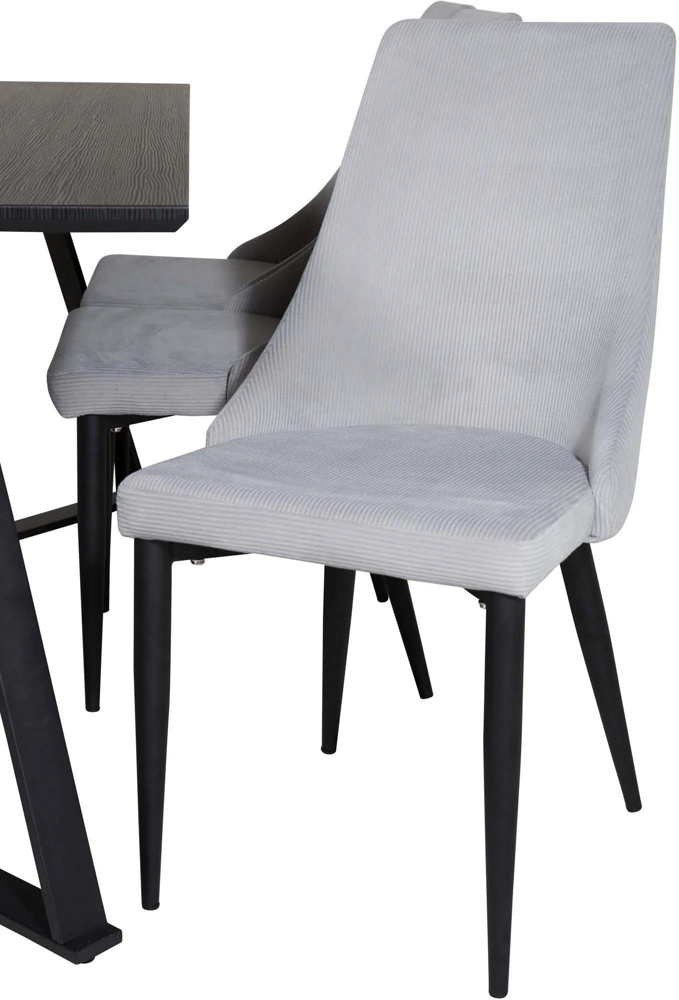 Marina Esszimmerset Leone 180cm/6St. in Schwarz, Hellgrau präsentiert im Onlineshop von KAQTU Design AG. Esszimmerset ist von Venture Home