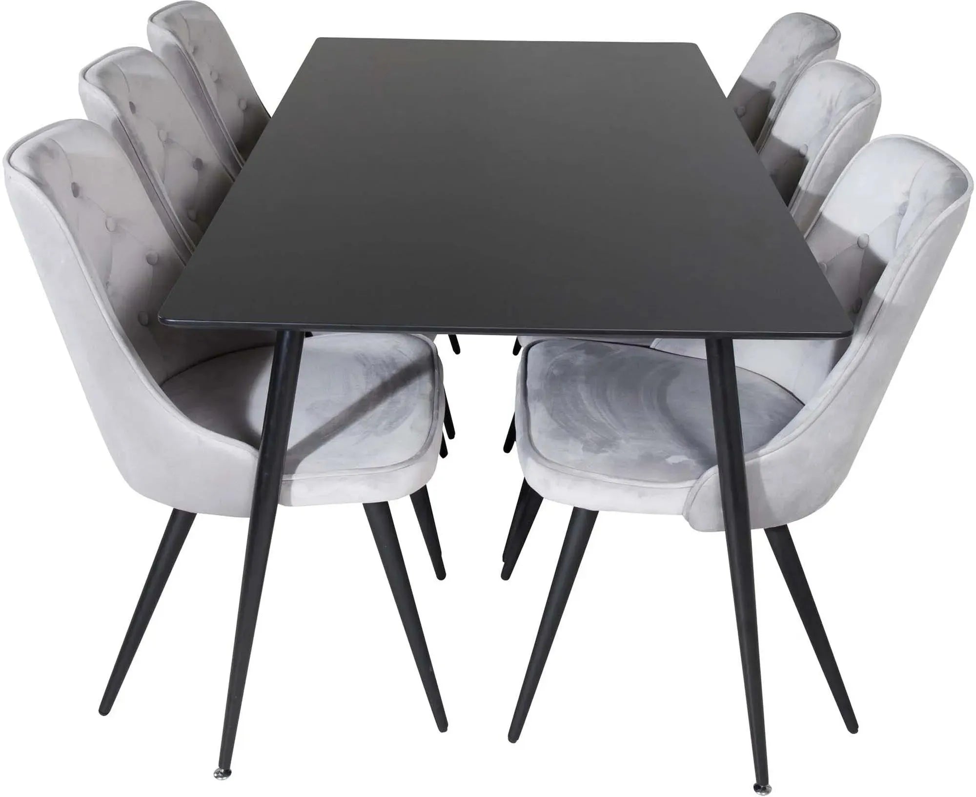 Silar Esszimmerset + Velvet Deluxe 180cm/6St. in Schwarz präsentiert im Onlineshop von KAQTU Design AG. Esszimmerset ist von Venture Home