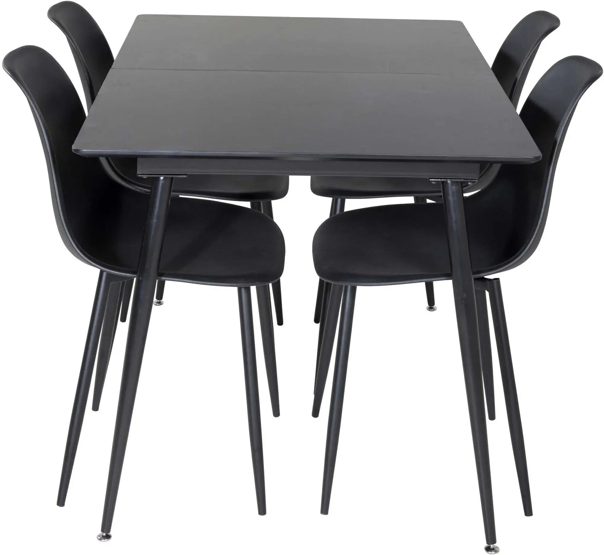 Elegantes Silar Esszimmerset: Ausziehbarer Tisch & 4 komfortable Polar Stühle, ideal für stilvolle Anlässe.