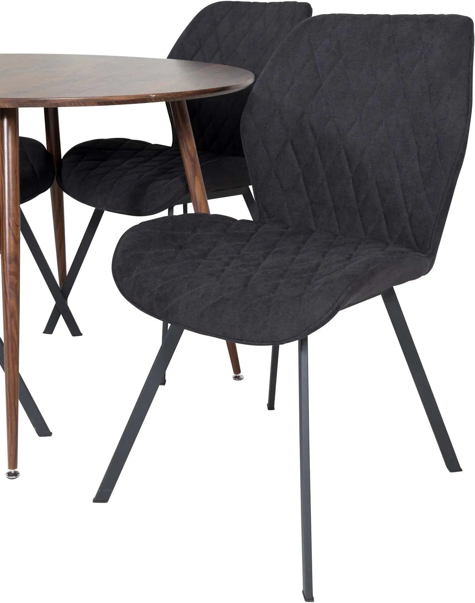 Plaza Esszimmerset + Gemma ⌀100cm/4St. in Schwarz / Braun präsentiert im Onlineshop von KAQTU Design AG. Esszimmerset ist von Venture Home