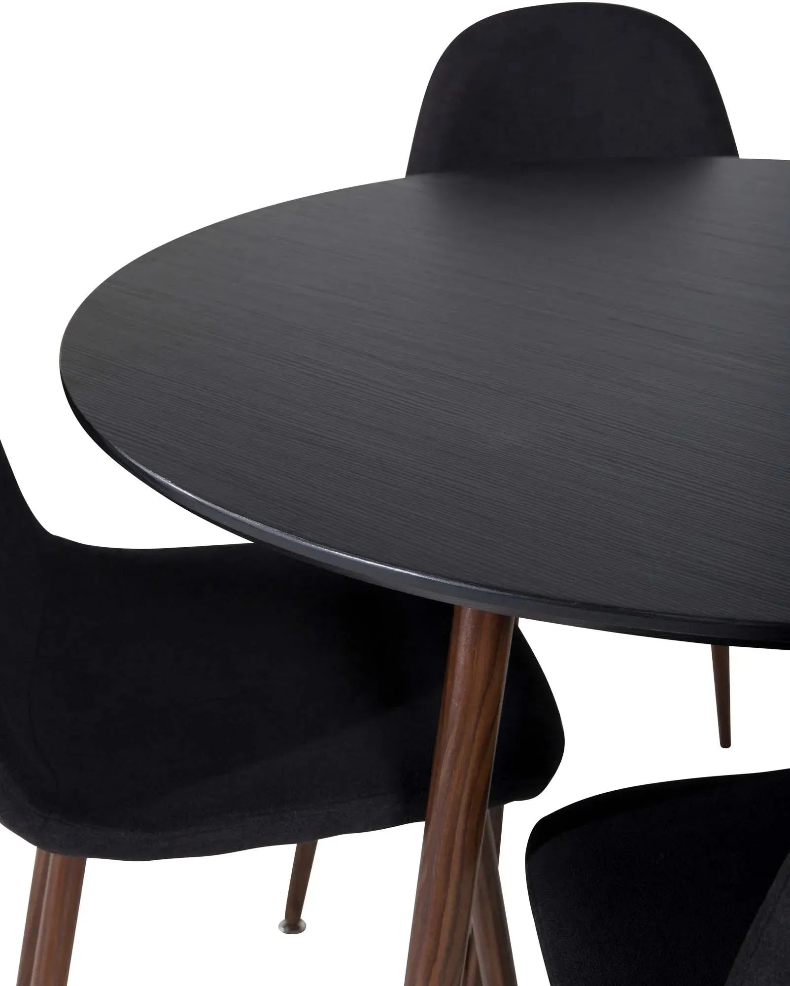 Plaza Esszimmerset + Polar ⌀100cm/4St. in Schwarz / Braun präsentiert im Onlineshop von KAQTU Design AG. Esszimmerset ist von Venture Home