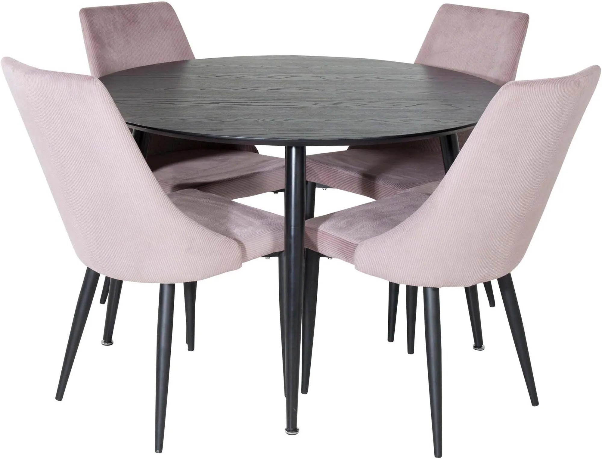 Stilvolles Dipp Esszimmerset: 115cm Tisch, 4 Leone Stühle, robust & pflegeleicht, elegantes Design, gemütlich & modern.