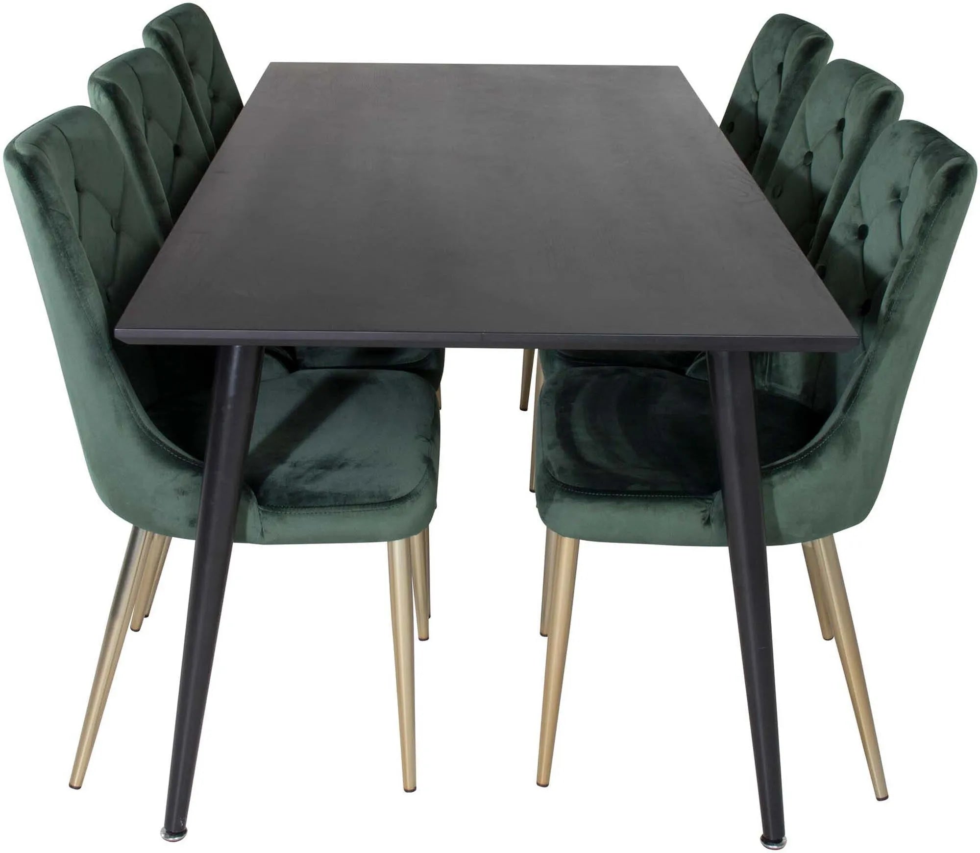 Dipp Esszimmerset + Velvet Deluxe 180cm/6St. in Schwarz / Hellgrau präsentiert im Onlineshop von KAQTU Design AG. Esszimmerset ist von Venture Home