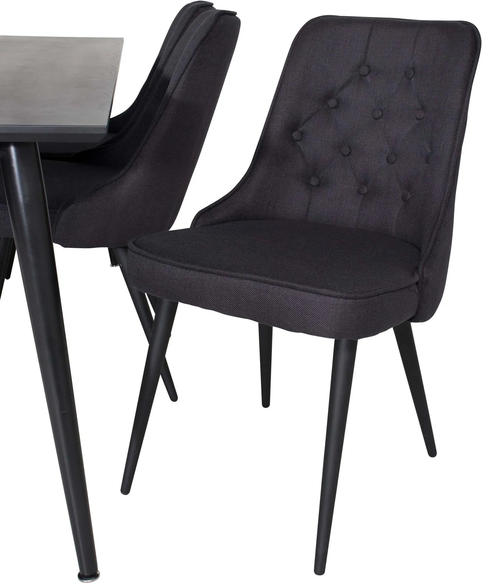 Dipp Esszimmerset + Velvet Deluxe 180cm/6St. in Schwarz / Hellgrau präsentiert im Onlineshop von KAQTU Design AG. Esszimmerset ist von Venture Home