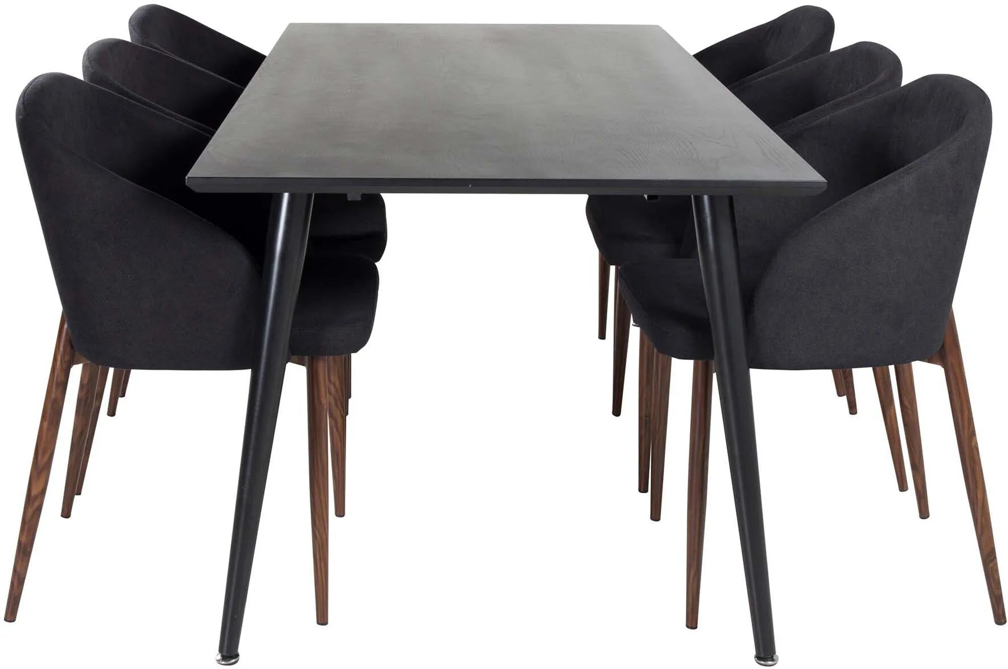 Stilvolles Dipp Esszimmerset: 180cm Tisch, 6 Arch-Stühle, hochwertige Materialien, natürliche Eleganz, ideal für gesellige Abende.