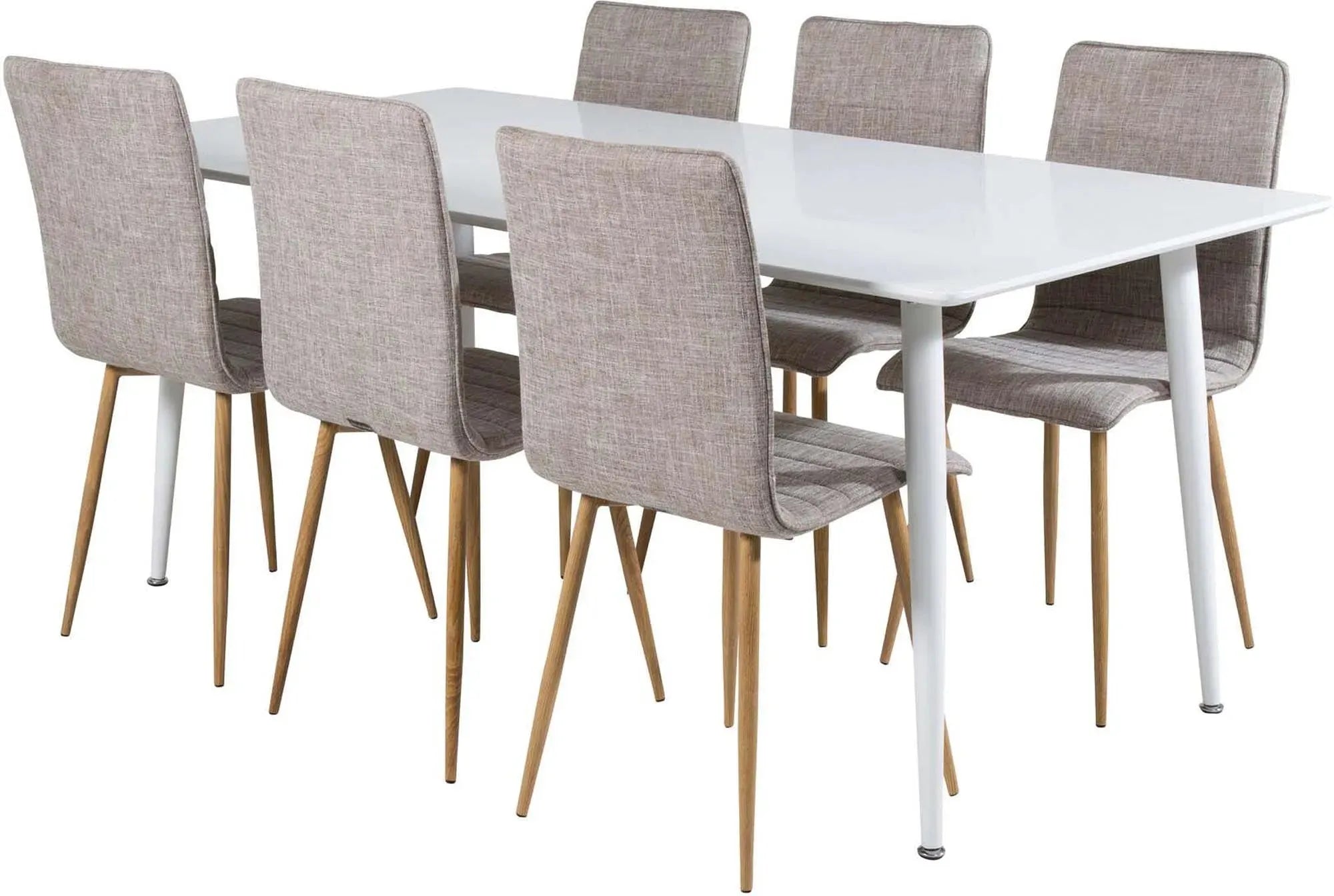 Polar Esszimmerset + Windu 180cm/6St. in Weiss / Beige / Natur präsentiert im Onlineshop von KAQTU Design AG. Esszimmerset ist von Venture Home