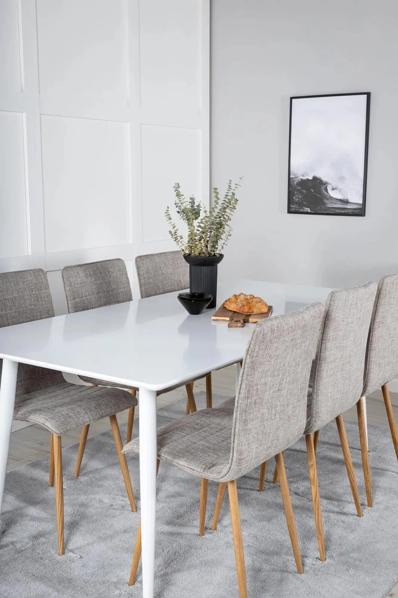 Polar Esszimmerset + Windu 180cm/6St. in Weiss / Beige / Natur präsentiert im Onlineshop von KAQTU Design AG. Esszimmerset ist von Venture Home