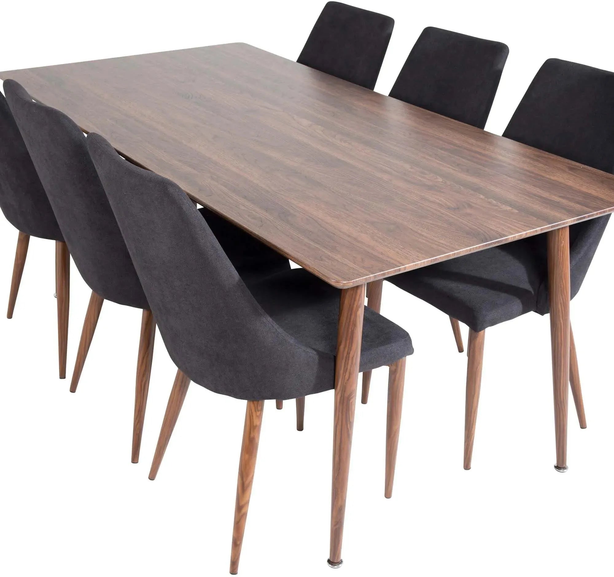 Polar Esszimmerset + Leone 180cm/6St. in Schwarz, Natur präsentiert im Onlineshop von KAQTU Design AG. Esszimmerset ist von Venture Home