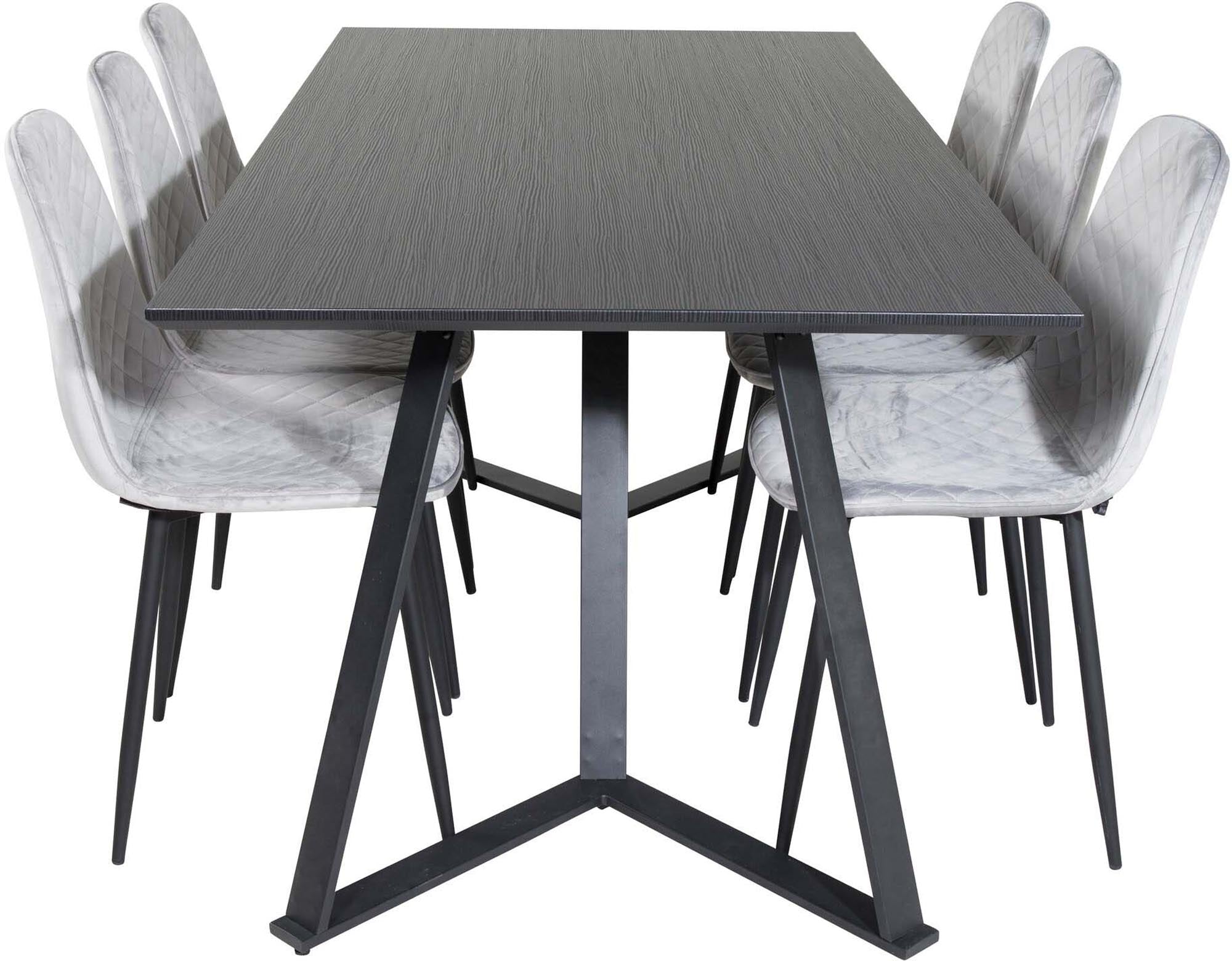 Marina Esszimmerset Polar Diamond 180cm/6St. in Schwarz / Grau präsentiert im Onlineshop von KAQTU Design AG. Esszimmerset ist von Venture Home