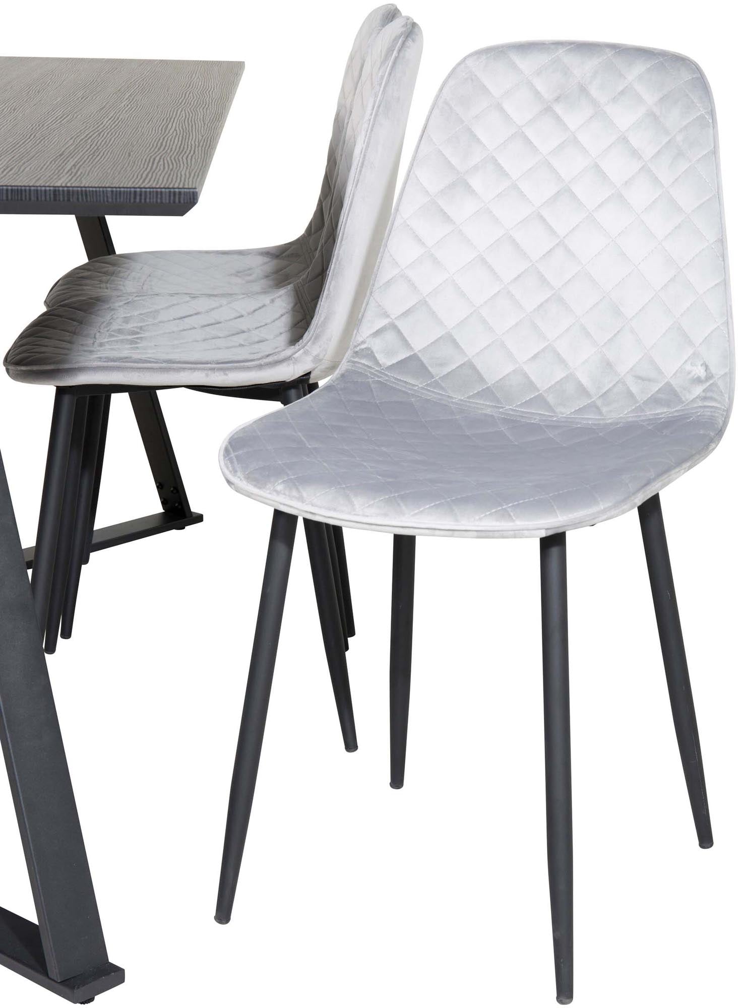 Marina Esszimmerset Polar Diamond 180cm/6St. in Schwarz / Grau präsentiert im Onlineshop von KAQTU Design AG. Esszimmerset ist von Venture Home