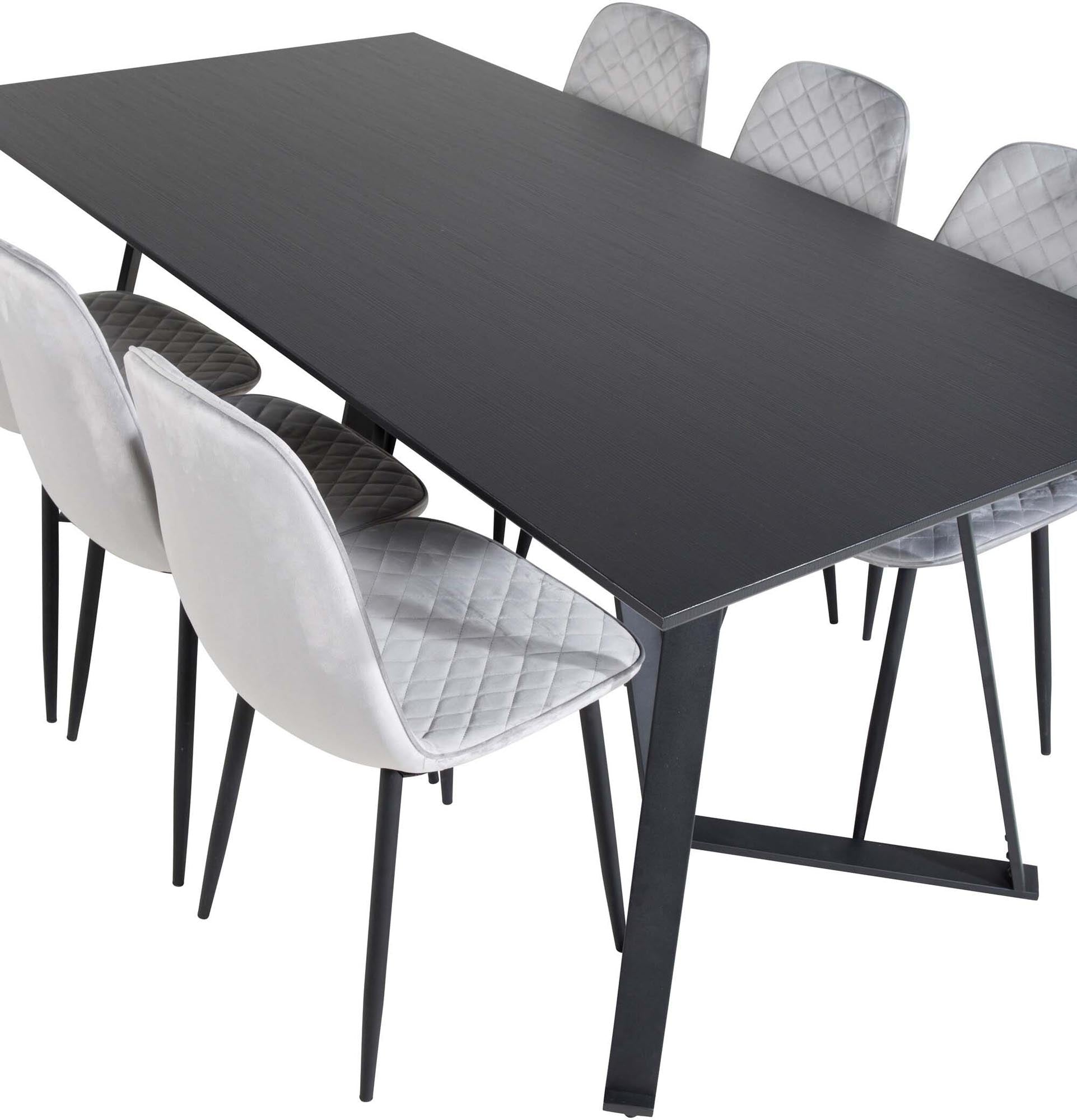 Marina Esszimmerset Polar Diamond 180cm/6St. in Schwarz / Grau präsentiert im Onlineshop von KAQTU Design AG. Esszimmerset ist von Venture Home