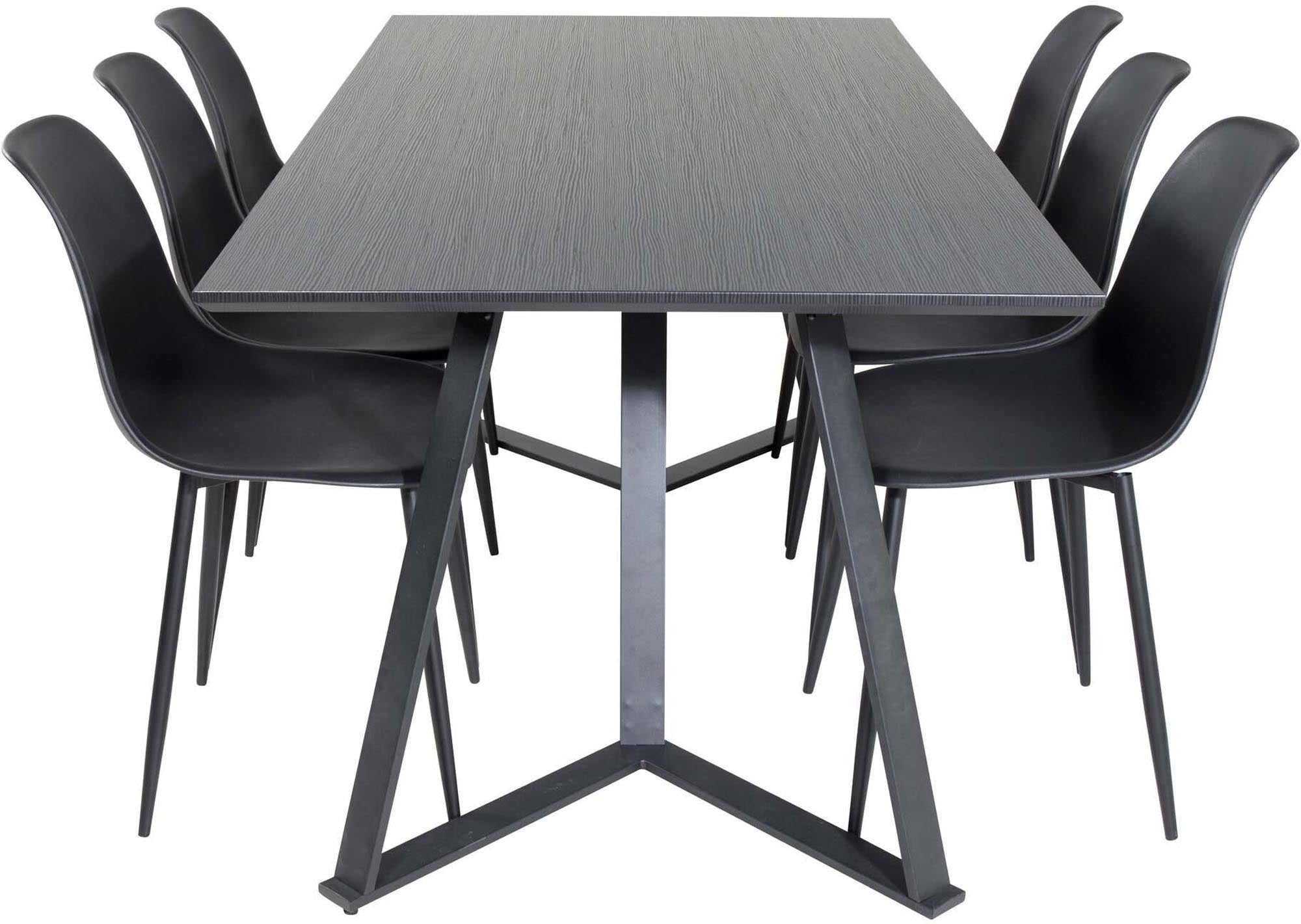 Marina Esszimmerset Polar Plastic 180cm/6St. in Schwarz präsentiert im Onlineshop von KAQTU Design AG. Esszimmerset ist von Venture Home