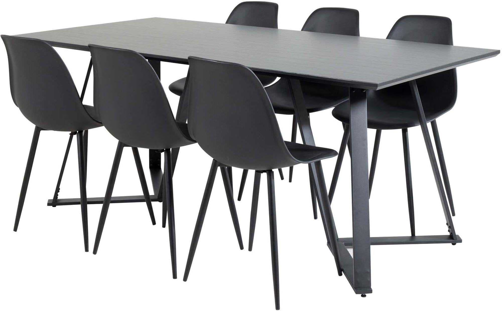 Marina Esszimmerset Polar Plastic 180cm/6St. in Schwarz präsentiert im Onlineshop von KAQTU Design AG. Esszimmerset ist von Venture Home