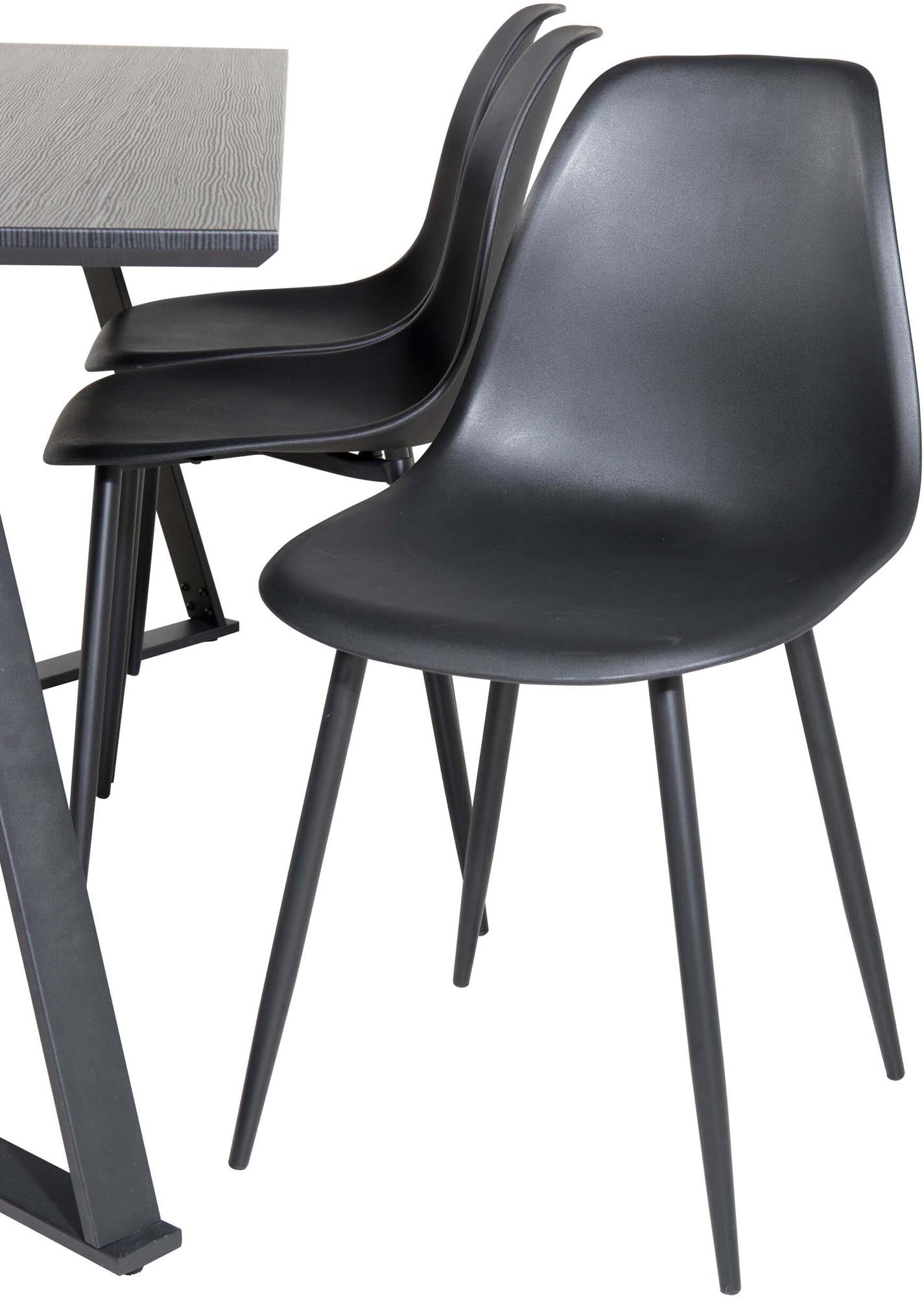 Marina Esszimmerset Polar Plastic 180cm/6St. in Schwarz präsentiert im Onlineshop von KAQTU Design AG. Esszimmerset ist von Venture Home