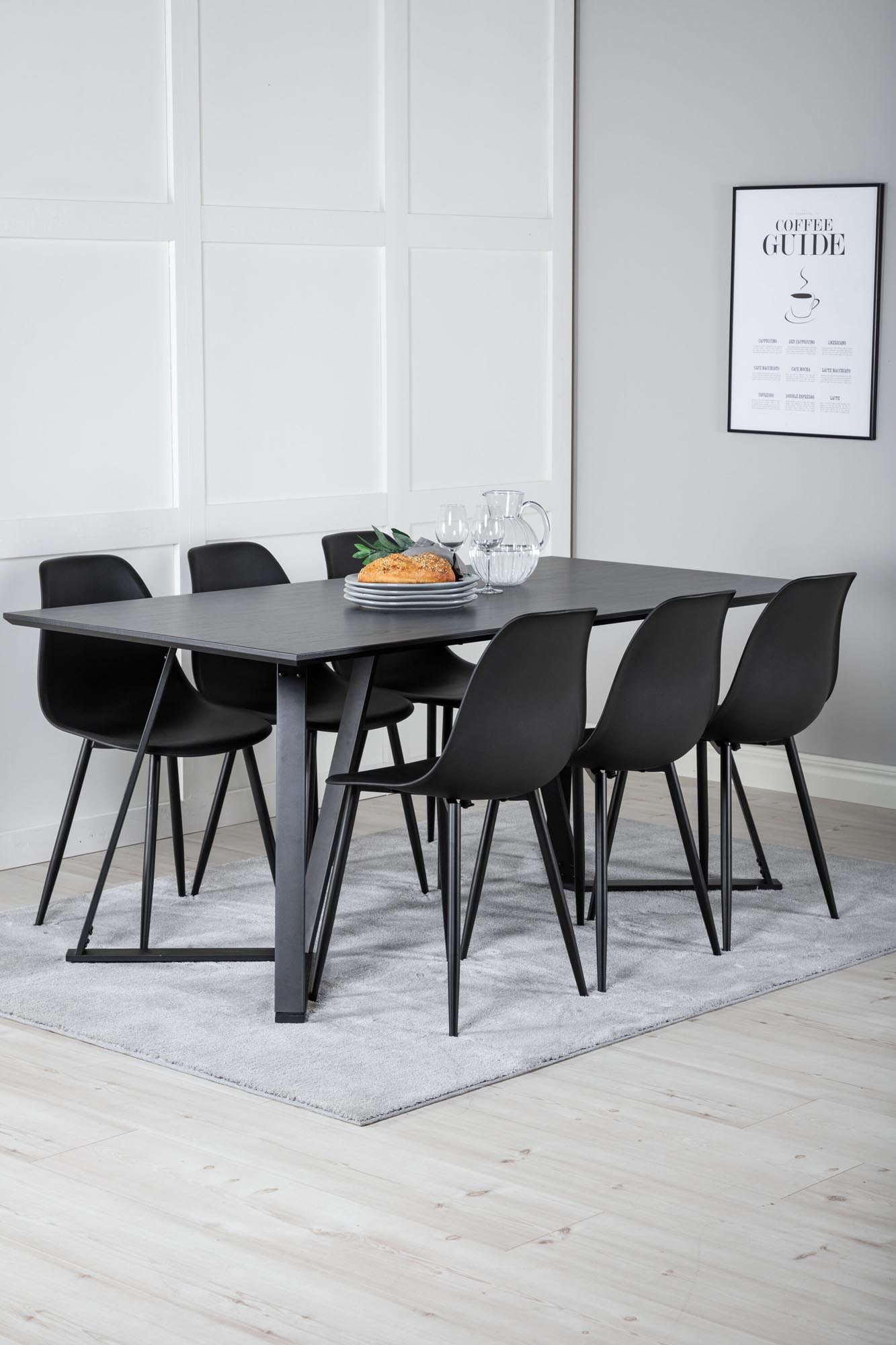 Marina Esszimmerset Polar Plastic 180cm/6St. in Schwarz präsentiert im Onlineshop von KAQTU Design AG. Esszimmerset ist von Venture Home