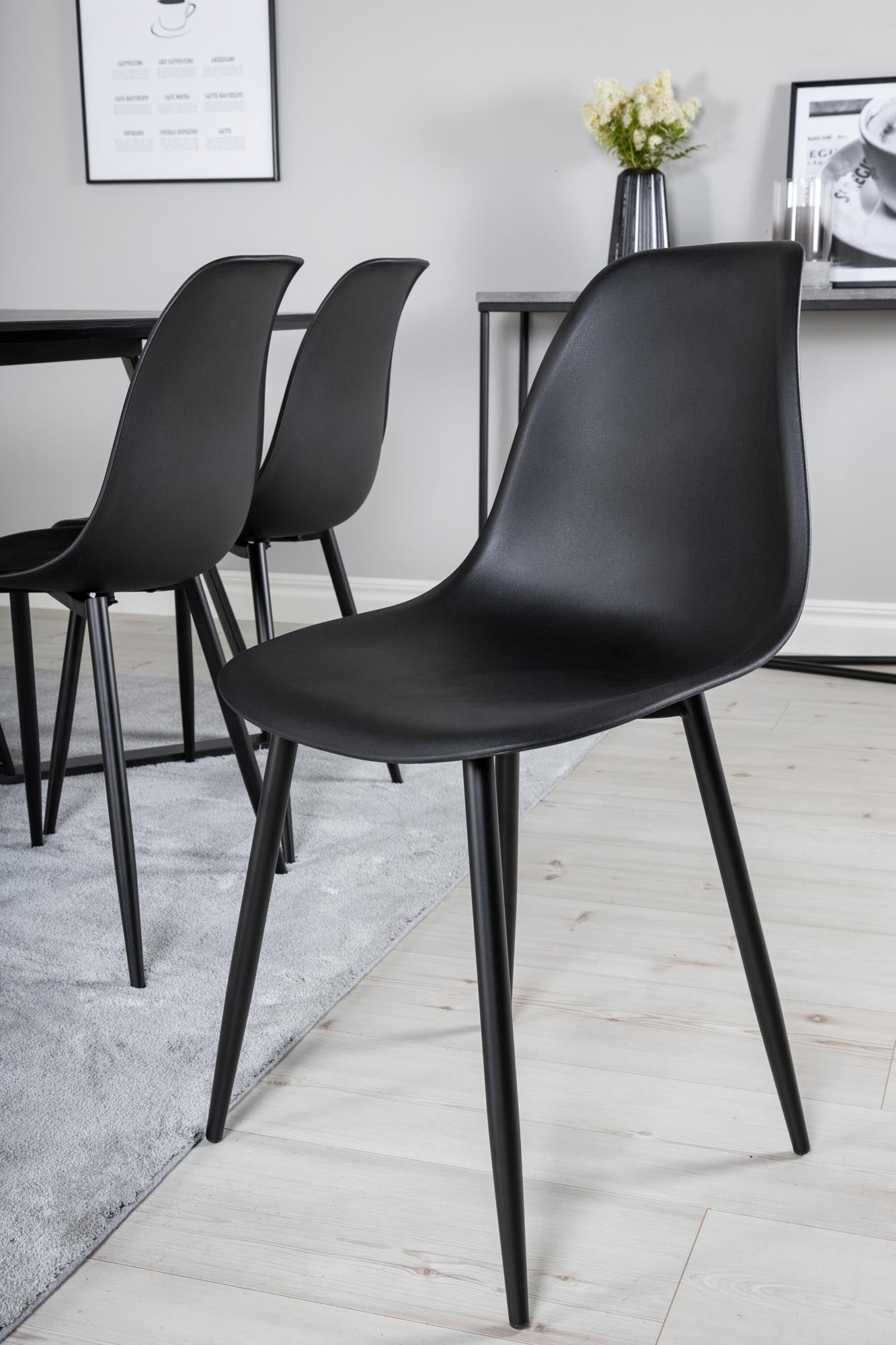 Marina Esszimmerset Polar Plastic 180cm/6St. in Schwarz präsentiert im Onlineshop von KAQTU Design AG. Esszimmerset ist von Venture Home