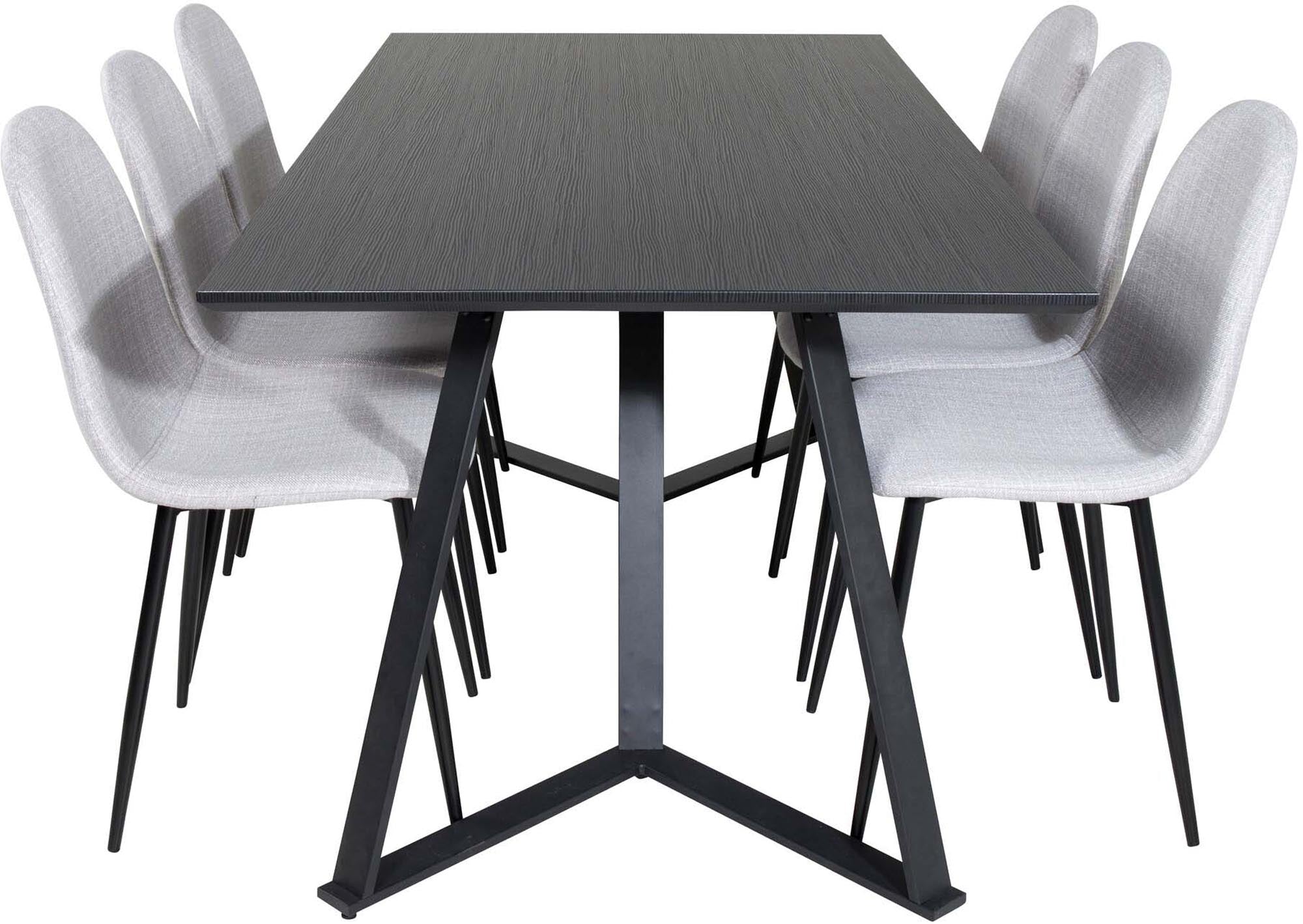 Marina Esszimmerset Polar 180cm/6St. in Schwarz / Grau präsentiert im Onlineshop von KAQTU Design AG. Esszimmerset ist von Venture Home