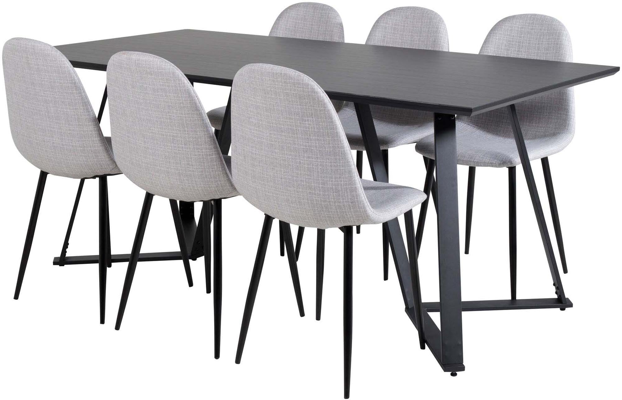 Marina Esszimmerset Polar 180cm/6St. in Schwarz / Grau präsentiert im Onlineshop von KAQTU Design AG. Esszimmerset ist von Venture Home