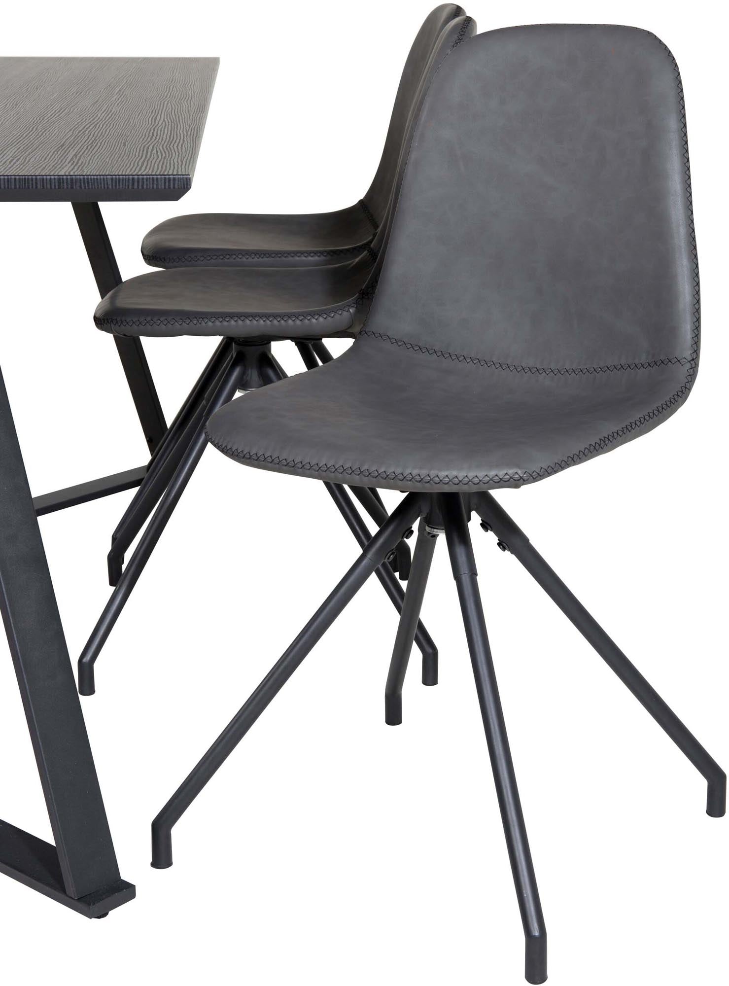 Marina Esszimmerset Polar 180cm/6St. in Schwarz präsentiert im Onlineshop von KAQTU Design AG. Esszimmerset ist von Venture Home