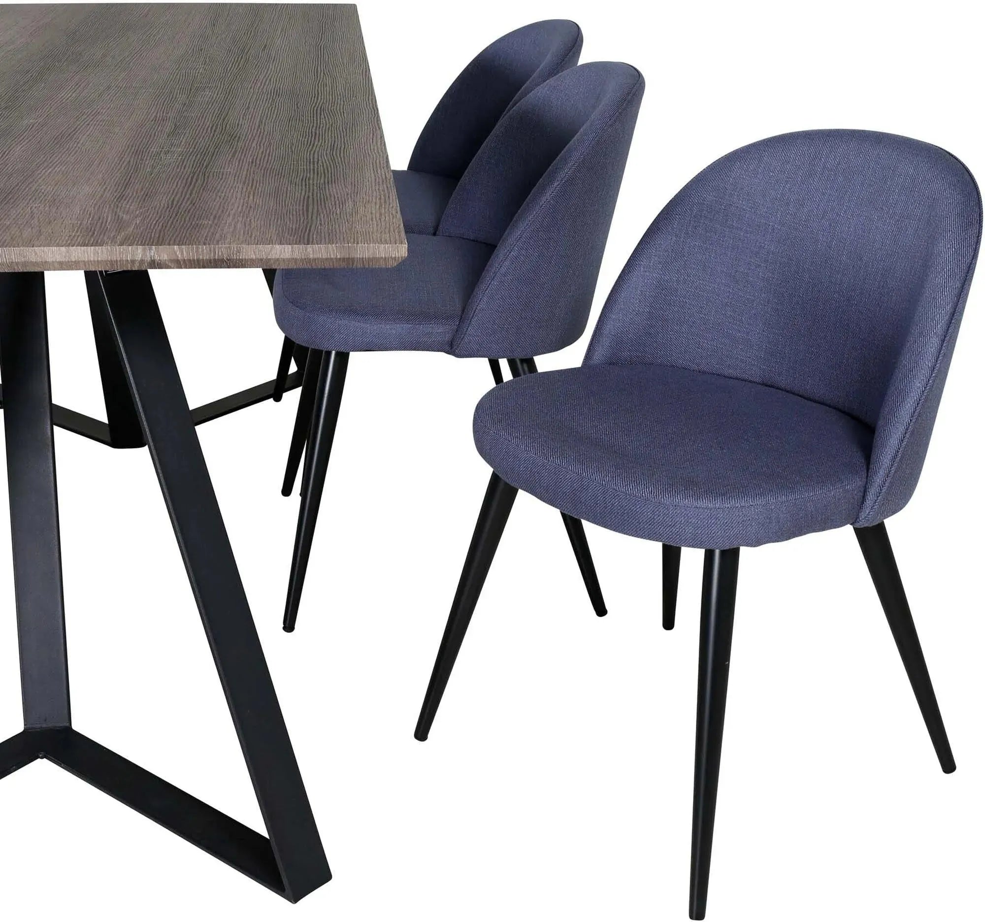 Marina Esszimmerset Velvet 180cm/6St. in Schwarz / Blau präsentiert im Onlineshop von KAQTU Design AG. Esszimmerset ist von Venture Home