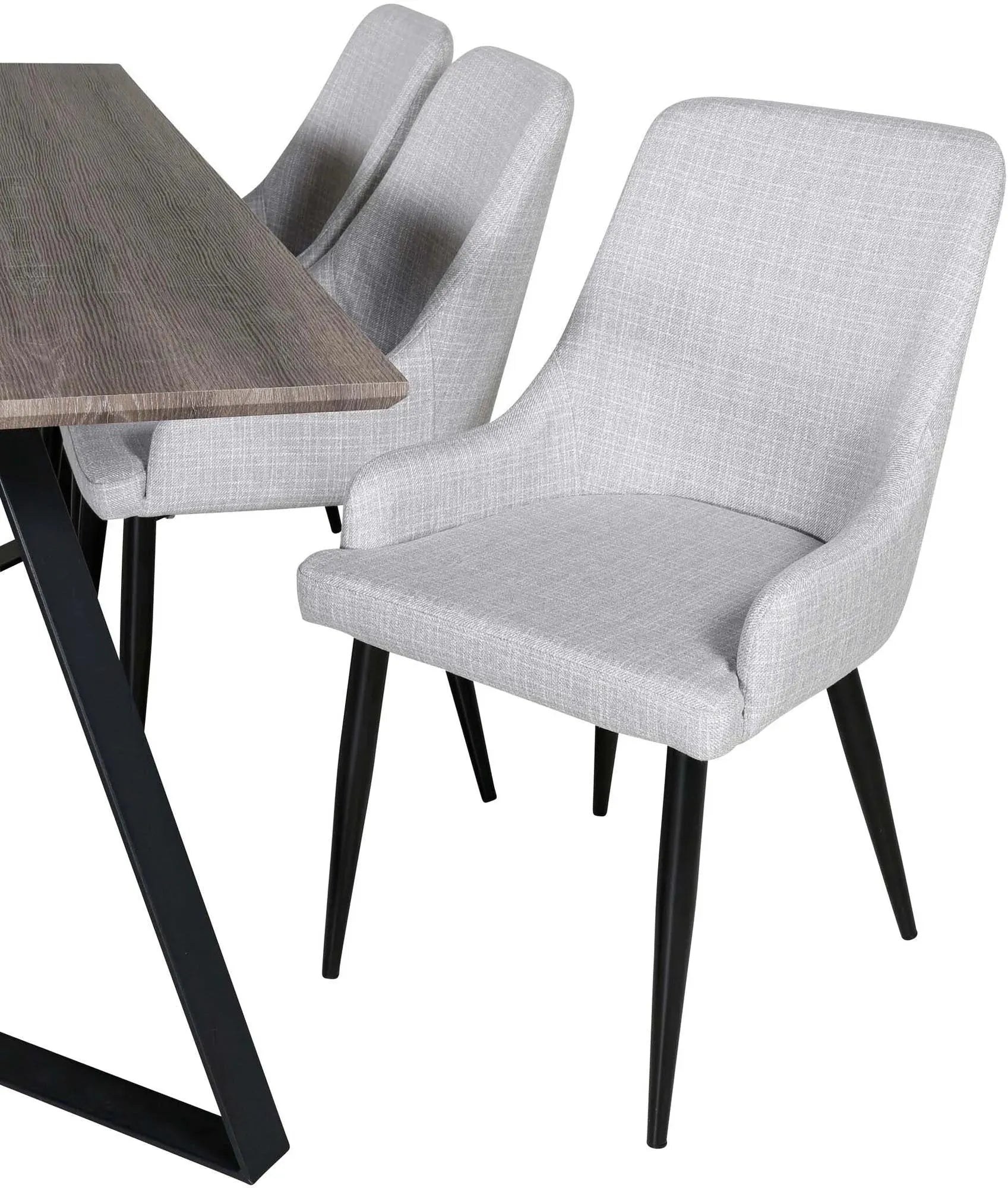 Marina Esszimmerset Plaza 180cm/6St. in Schwarzgrau präsentiert im Onlineshop von KAQTU Design AG. Esszimmerset ist von Venture Home