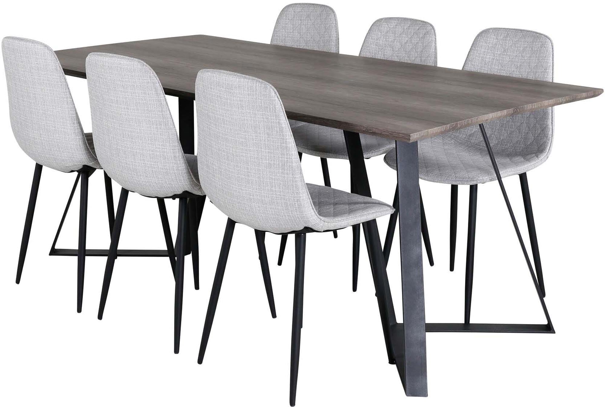 Marina Esszimmerset Polar Diamond 180cm/6St. in Braun / Schwarz / Grau präsentiert im Onlineshop von KAQTU Design AG. Esszimmerset ist von Venture Home