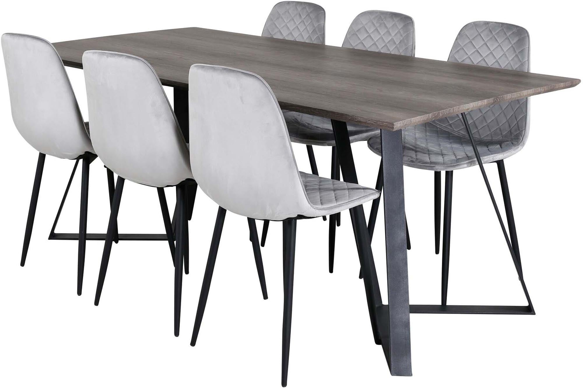 Marina Esszimmerset Polar Diamond 180cm/6St. in Braun / Grau / Schwarz präsentiert im Onlineshop von KAQTU Design AG. Esszimmerset ist von Venture Home