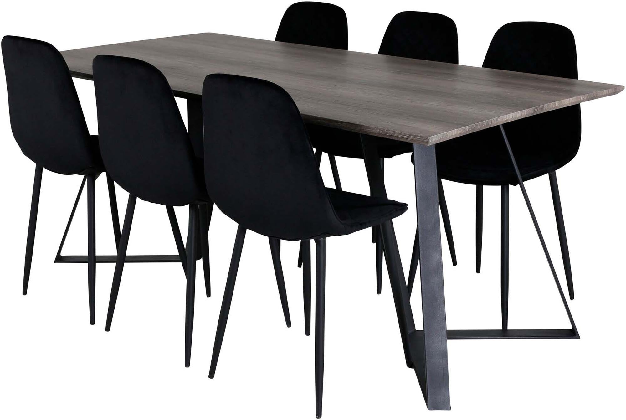 Marina Esszimmerset Polar Diamond 180cm/6St. in Schwarz präsentiert im Onlineshop von KAQTU Design AG. Esszimmerset ist von Venture Home