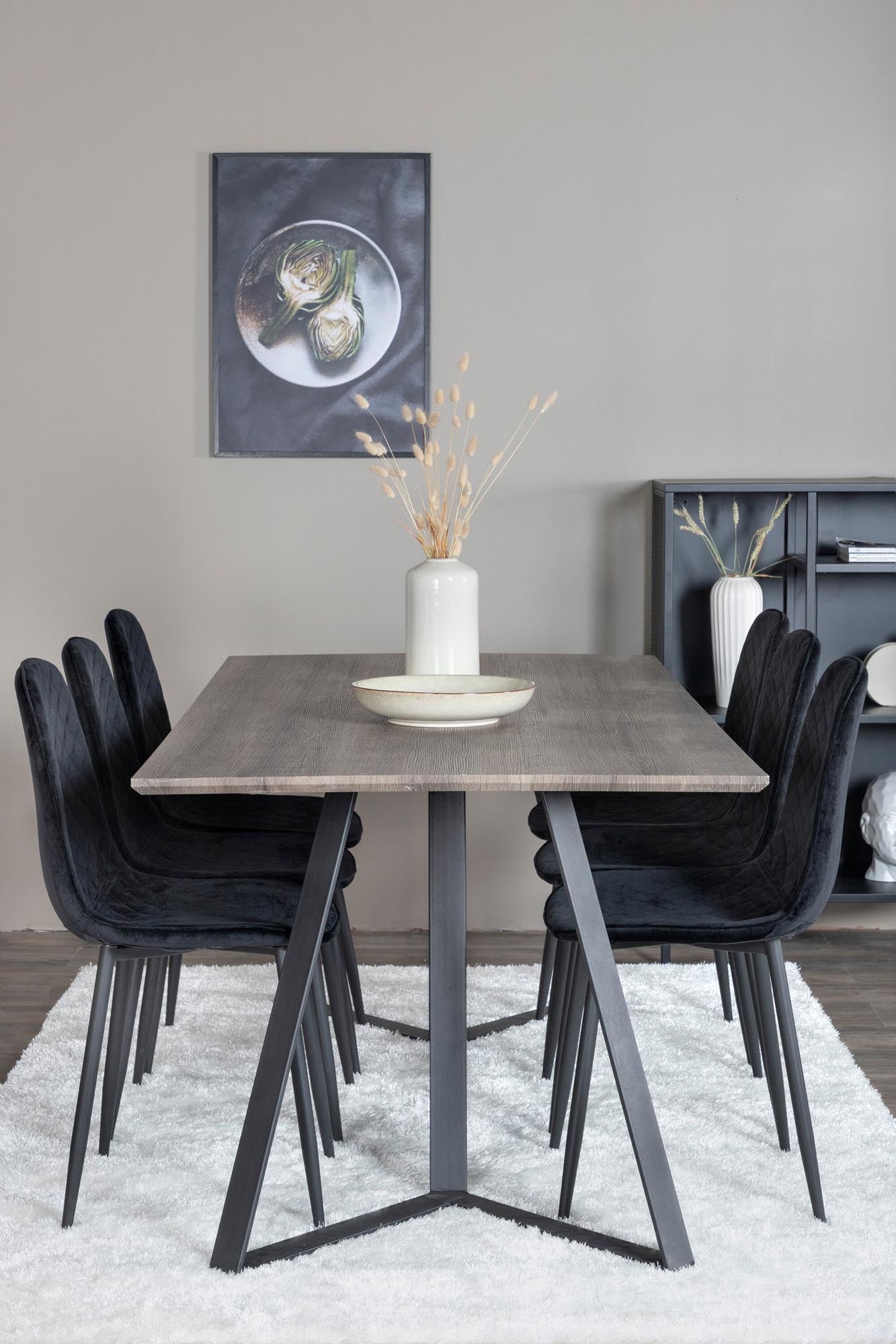 Marina Esszimmerset Polar Diamond 180cm/6St. in Schwarz präsentiert im Onlineshop von KAQTU Design AG. Esszimmerset ist von Venture Home