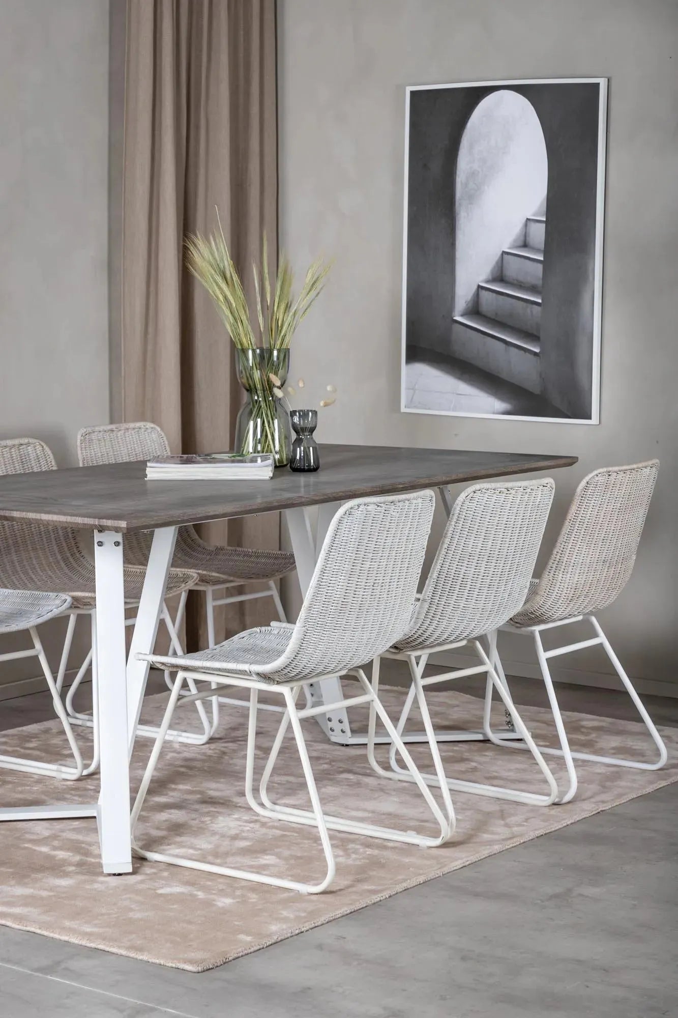 Marina Esszimmerset cirebon 180cm/6St. in Weiss präsentiert im Onlineshop von KAQTU Design AG. Esszimmerset ist von Venture Home