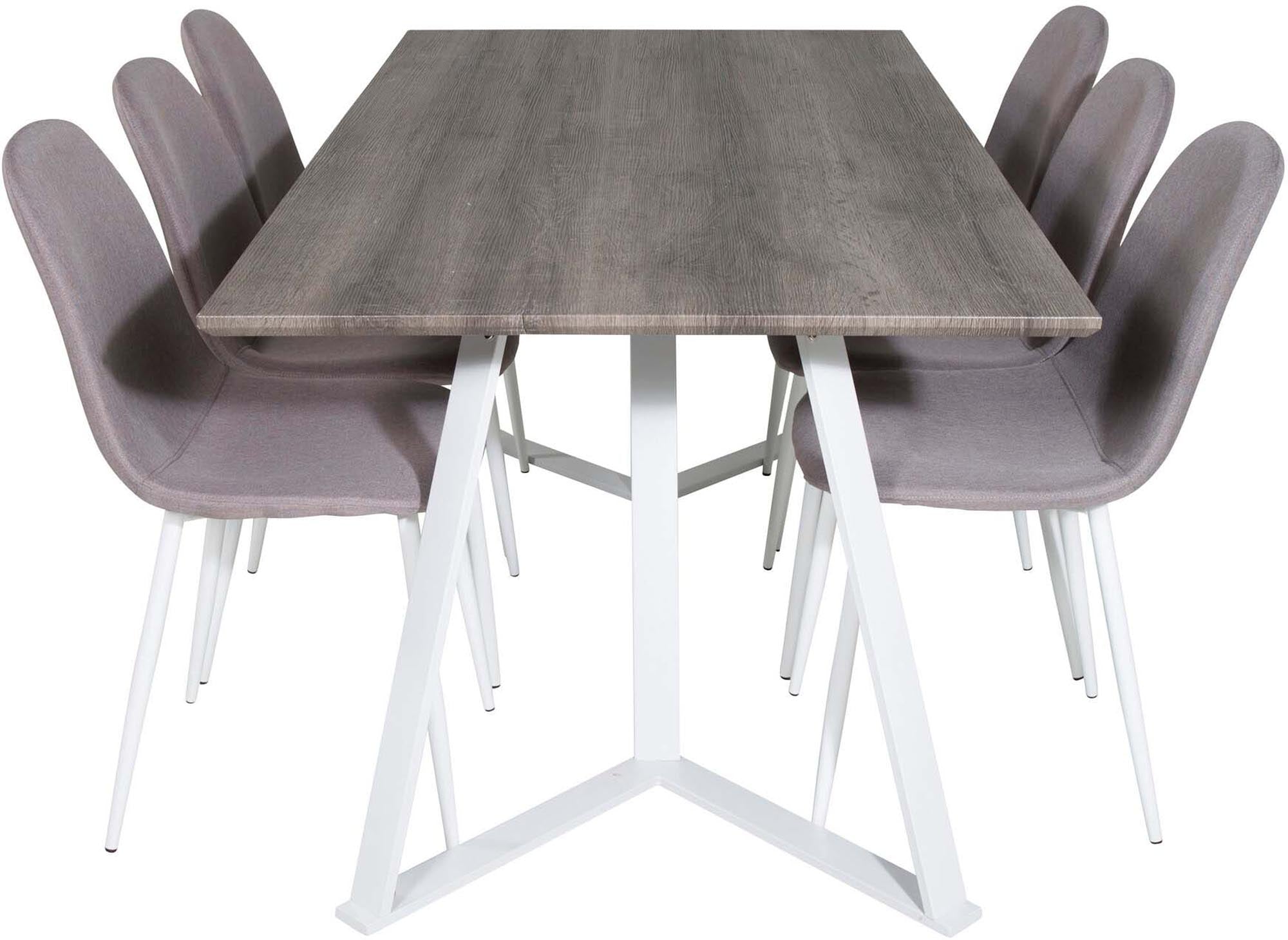 Marina Esszimmerset Polar 180cm/6St. in Grau weiss präsentiert im Onlineshop von KAQTU Design AG. Esszimmerset ist von Venture Home