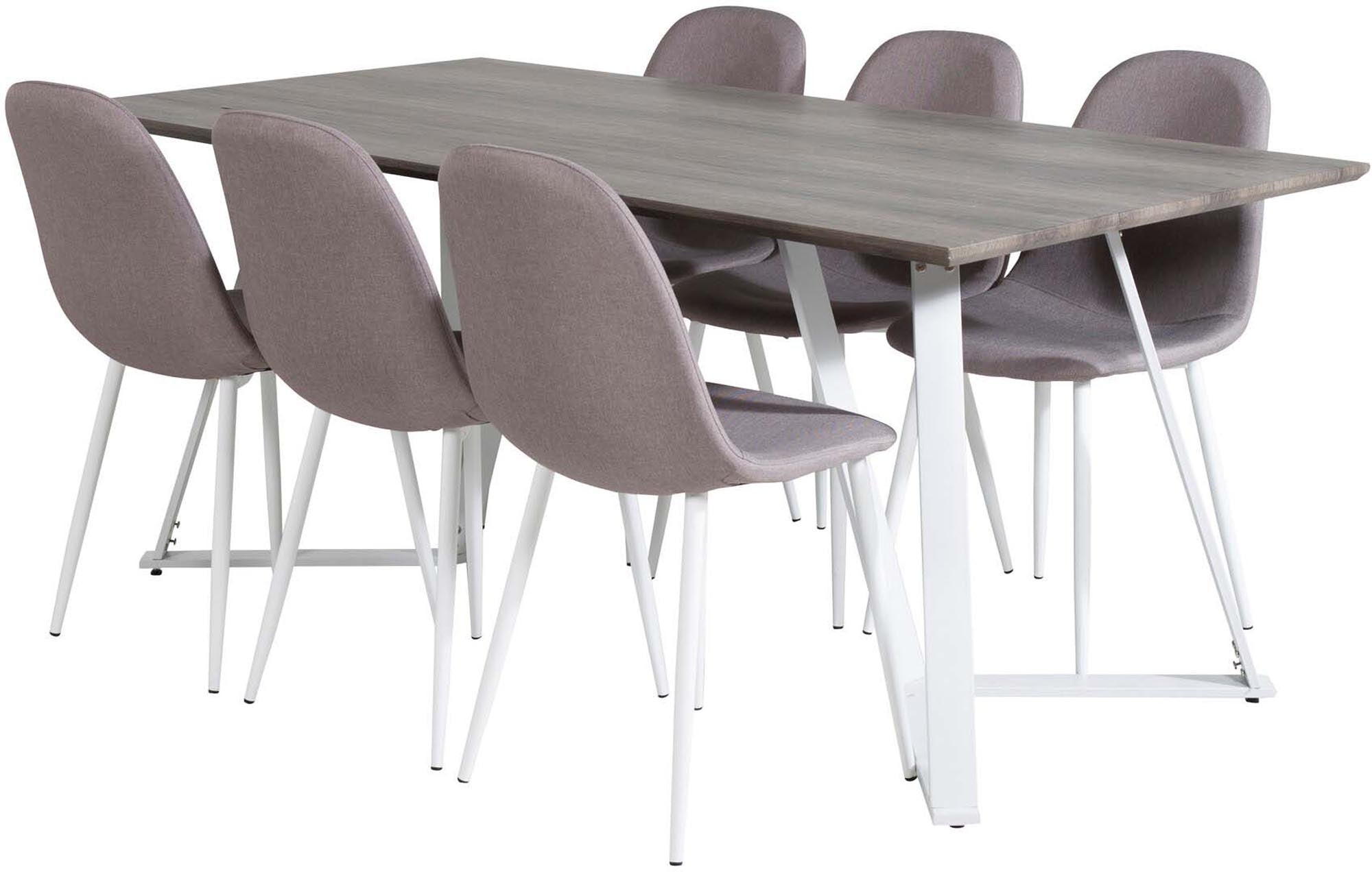 Marina Esszimmerset Polar 180cm/6St. in Grau weiss präsentiert im Onlineshop von KAQTU Design AG. Esszimmerset ist von Venture Home