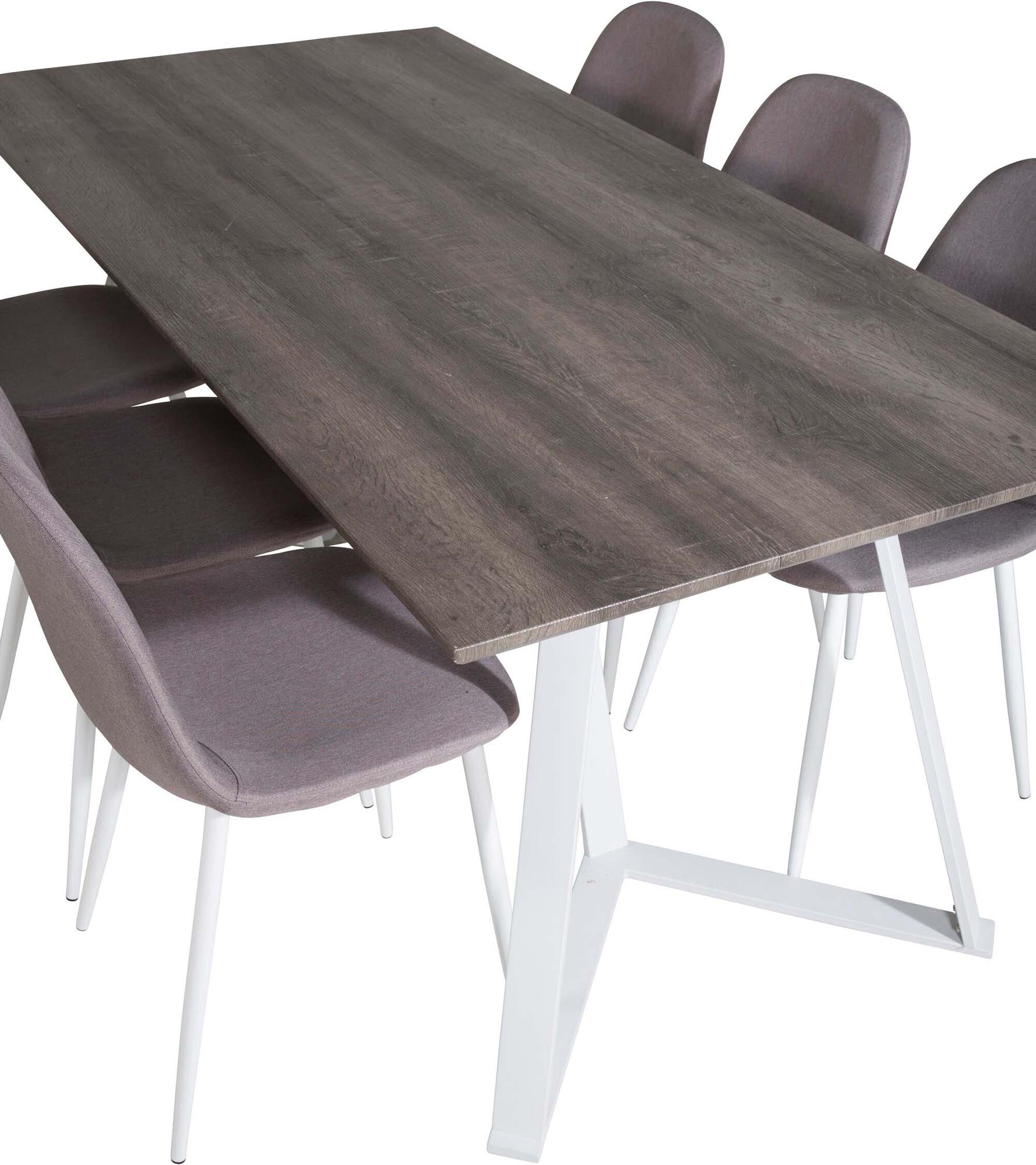 Marina Esszimmerset Polar 180cm/6St. in Grau weiss präsentiert im Onlineshop von KAQTU Design AG. Esszimmerset ist von Venture Home