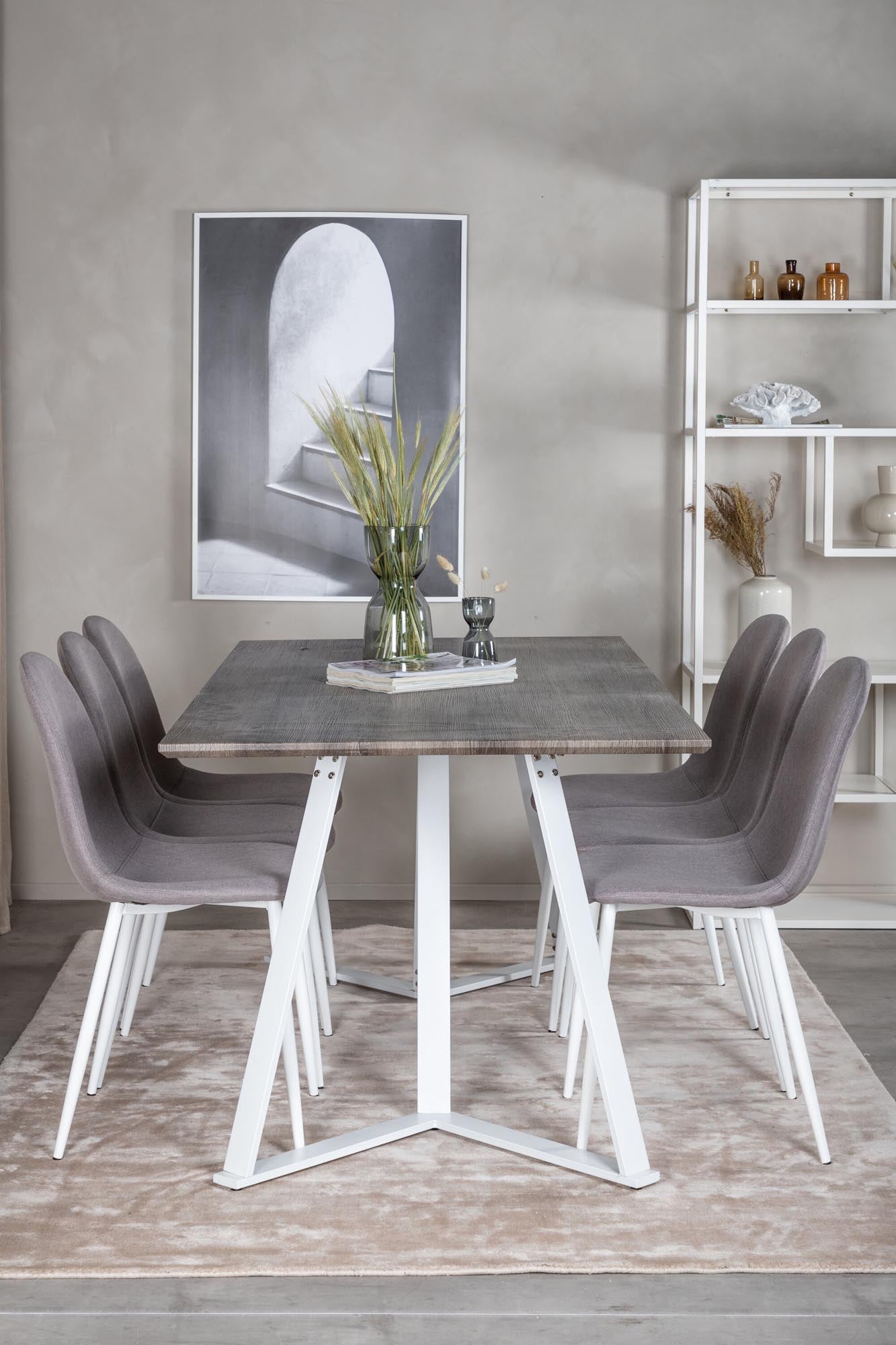 Marina Esszimmerset Polar 180cm/6St. in Grau weiss präsentiert im Onlineshop von KAQTU Design AG. Esszimmerset ist von Venture Home