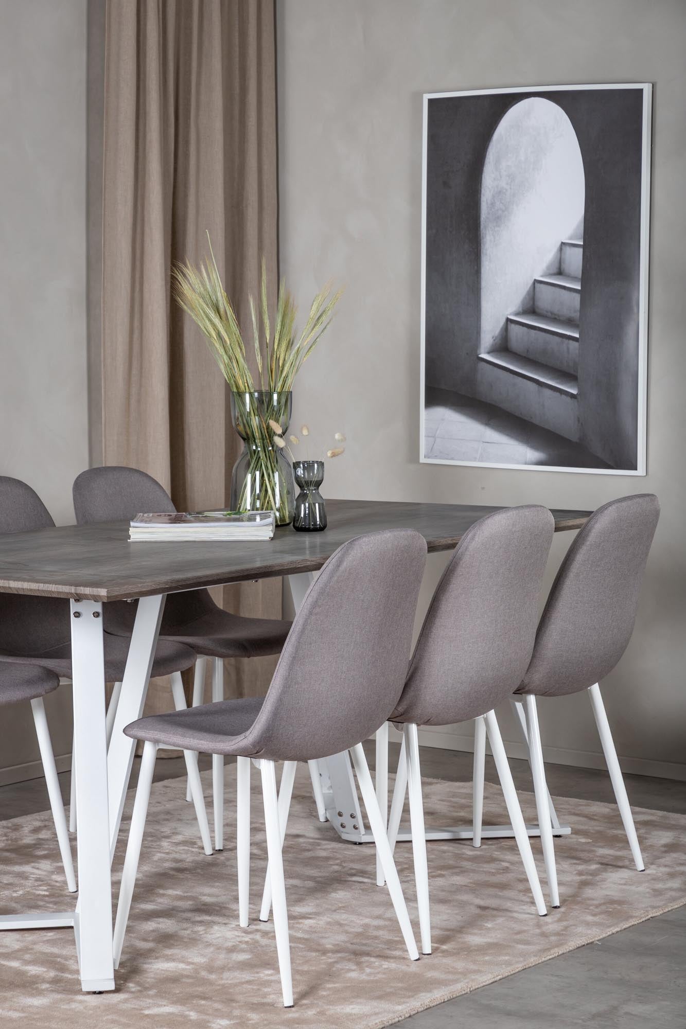 Marina Esszimmerset Polar 180cm/6St. in Grau weiss präsentiert im Onlineshop von KAQTU Design AG. Esszimmerset ist von Venture Home