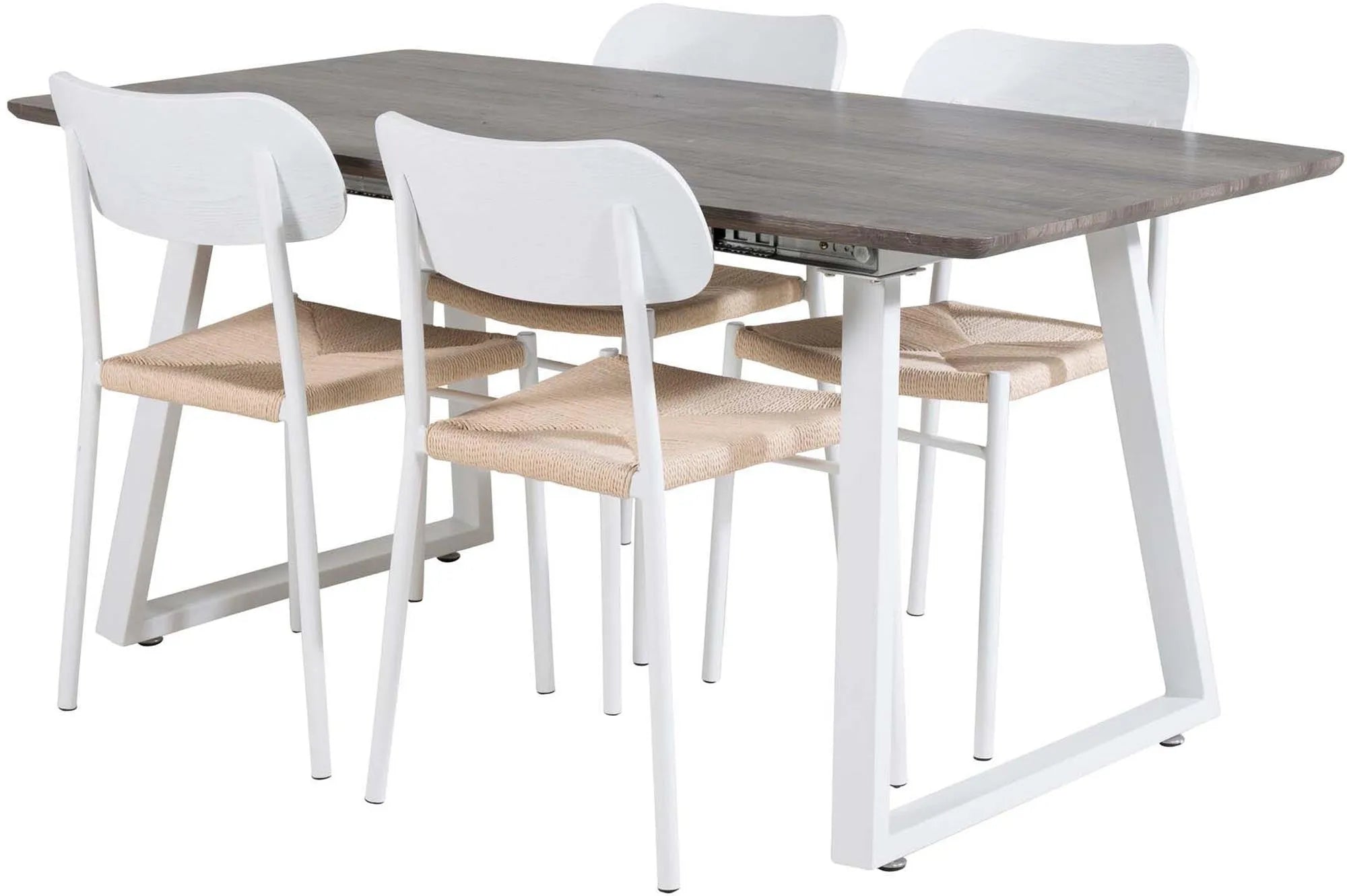 Inca Esszimmerset ausziehbar (Polly) 160cm/4St. in Natur, Weiss präsentiert im Onlineshop von KAQTU Design AG. Esszimmerset ist von Venture Home