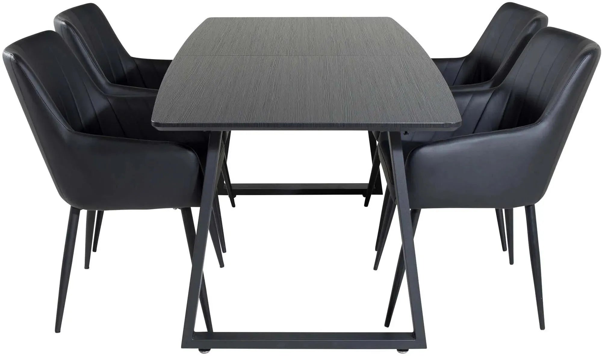 Inca Esszimmerset ausziehbar (Comfort) 160cm/4St. in Schwarz präsentiert im Onlineshop von KAQTU Design AG. Esszimmerset ist von Venture Home