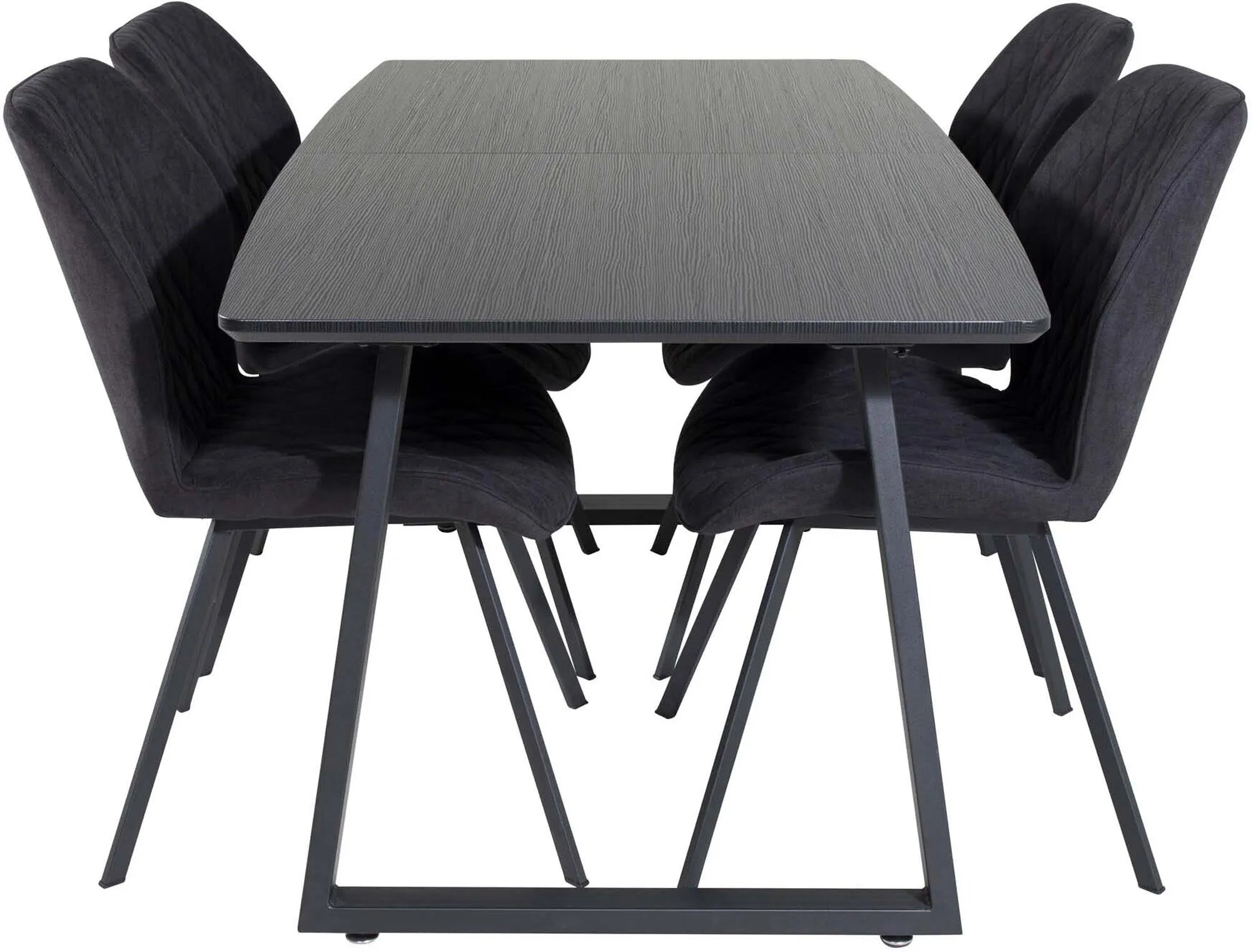 Inca Esszimmerset ausziehbar (Gemma) 160cm/4St. in Schwarz präsentiert im Onlineshop von KAQTU Design AG. Esszimmerset ist von Venture Home