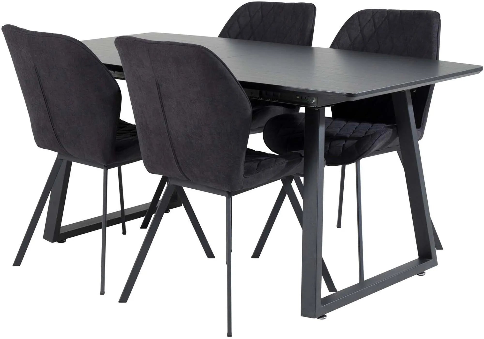 Inca Esszimmerset ausziehbar (Gemma) 160cm/4St. in Schwarz präsentiert im Onlineshop von KAQTU Design AG. Esszimmerset ist von Venture Home