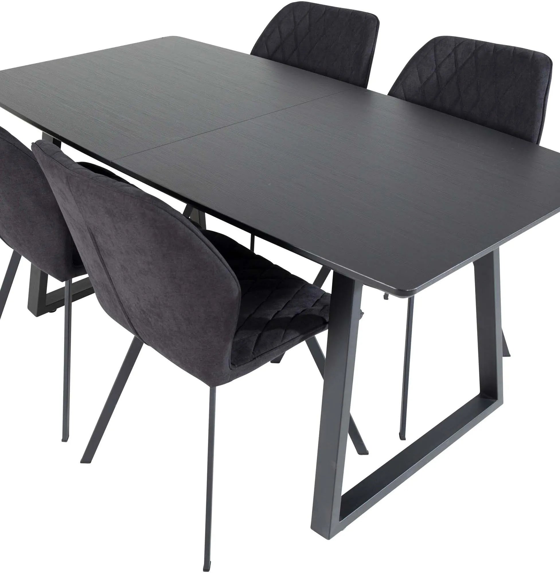 Inca Esszimmerset ausziehbar (Gemma) 160cm/4St. in Schwarz präsentiert im Onlineshop von KAQTU Design AG. Esszimmerset ist von Venture Home