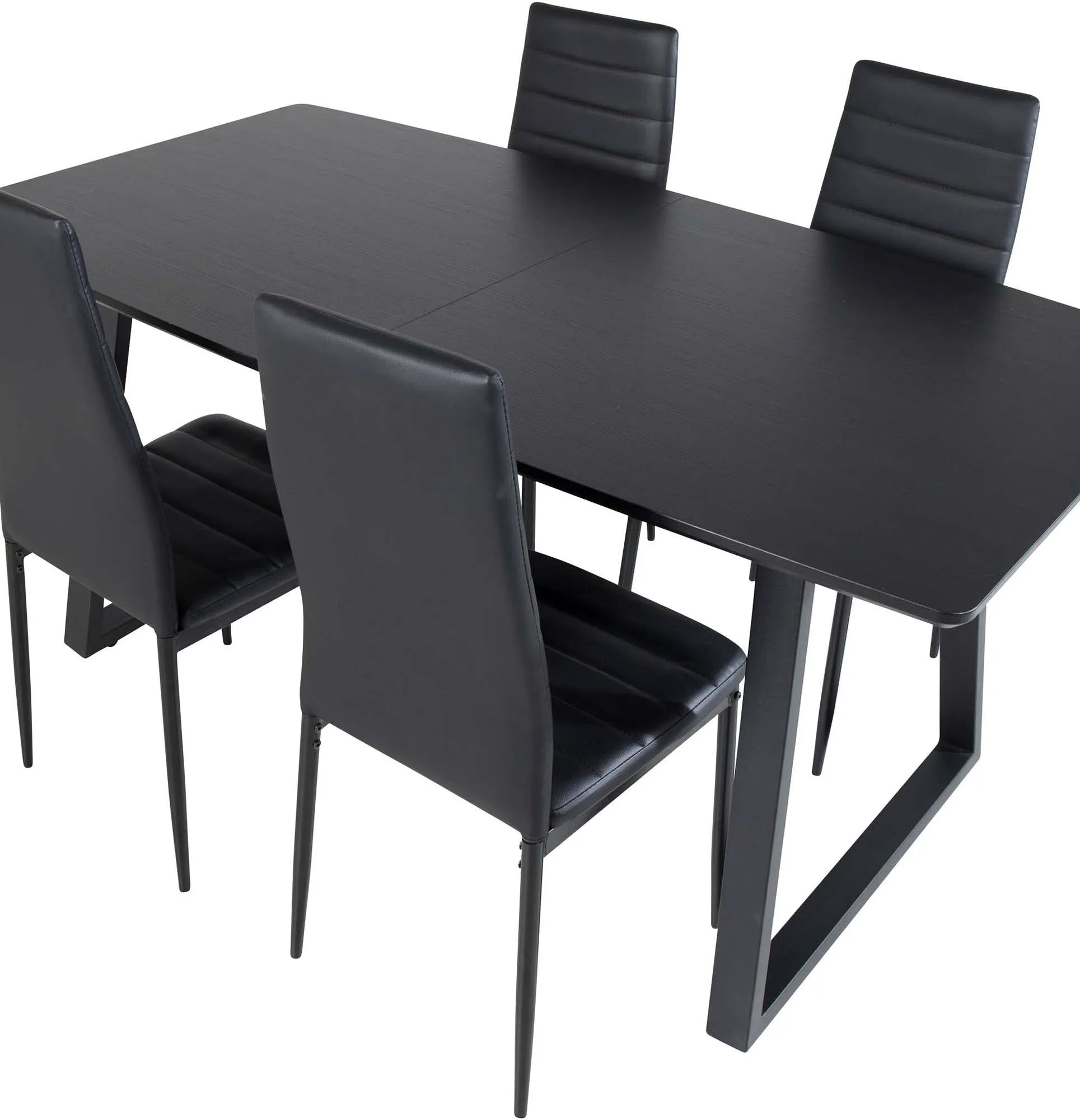 Inca Esszimmerset ausziehbar (Slim) 160cm/4St. in Schwarz präsentiert im Onlineshop von KAQTU Design AG. Esszimmerset ist von Venture Home