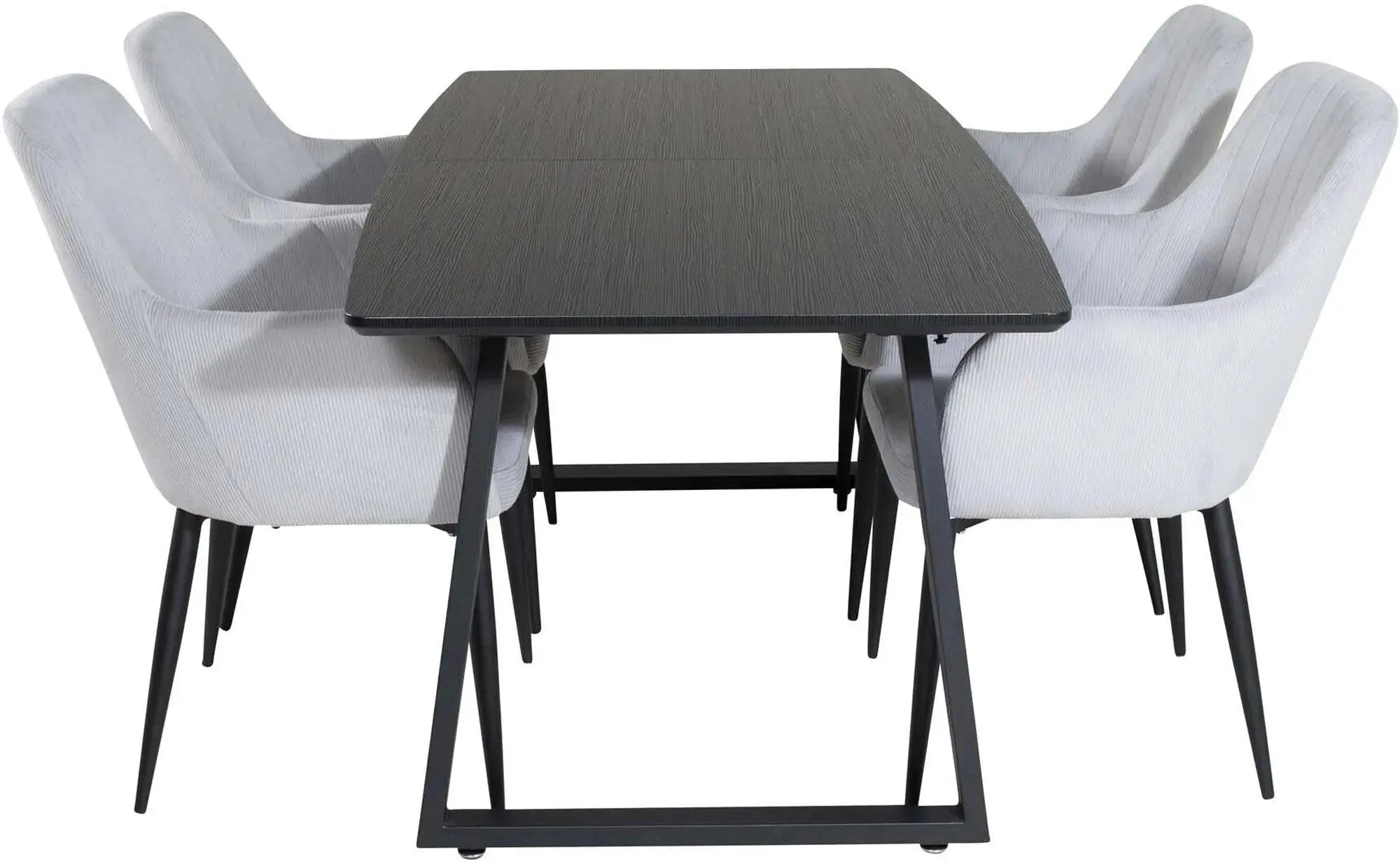 Inca Esszimmerset ausziehbar (Comfort) 160cm/4St. in Schwarz präsentiert im Onlineshop von KAQTU Design AG. Esszimmerset ist von Venture Home