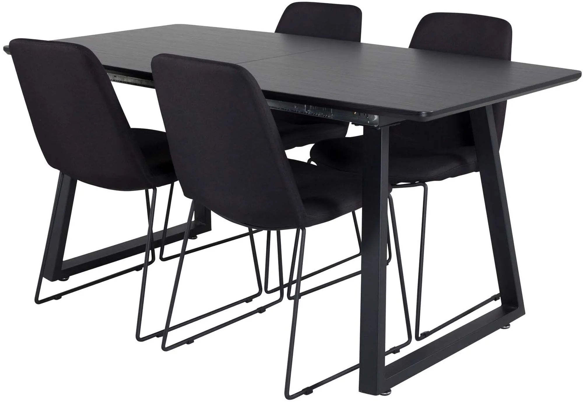 Inca Esszimmerset ausziehbar (Muce) 160cm/4St. in Schwarz präsentiert im Onlineshop von KAQTU Design AG. Esszimmerset ist von Venture Home