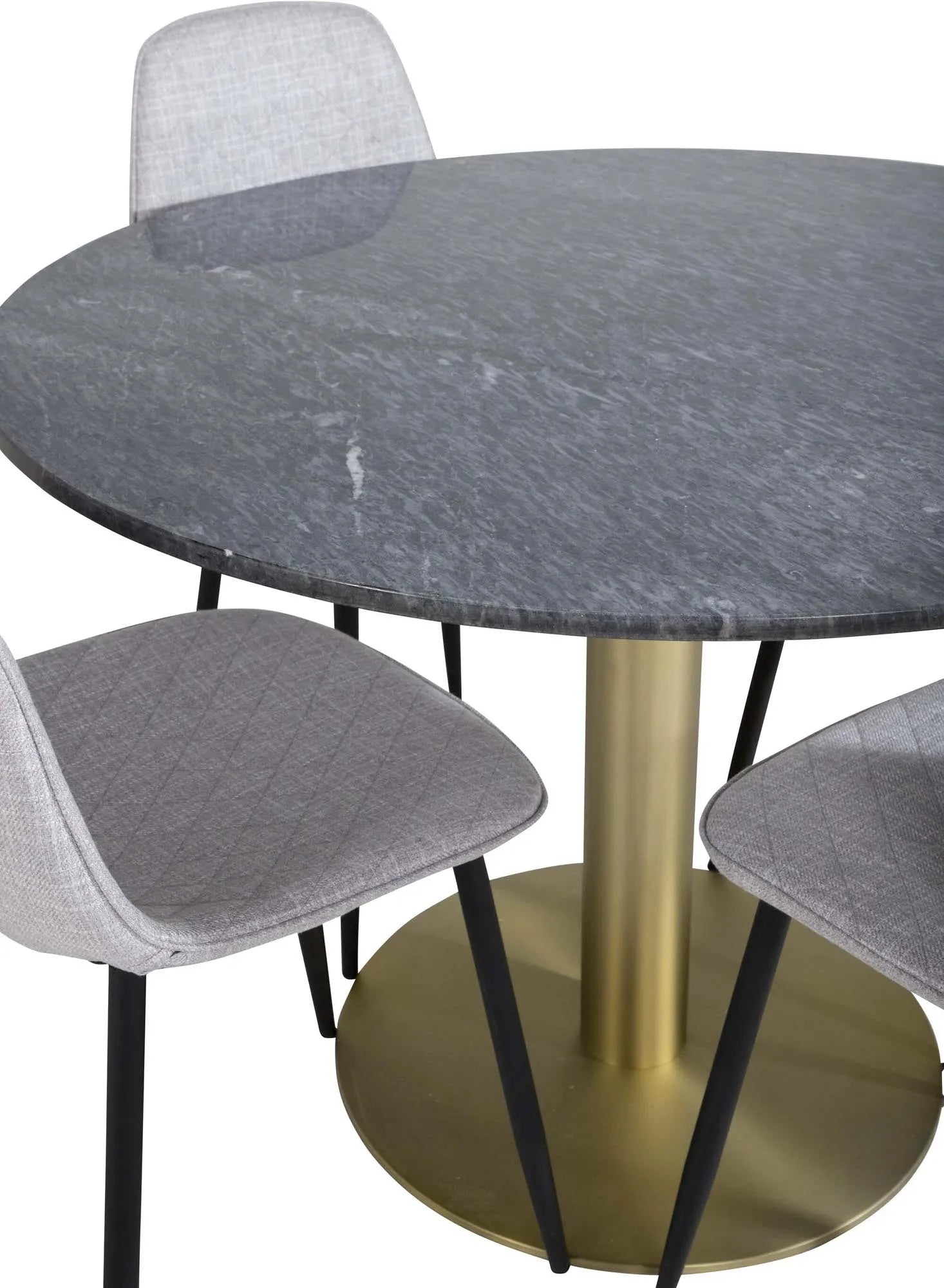 Estelle Esszimmerset + Polar ⌀106cm/4St. in Schwarzgrau präsentiert im Onlineshop von KAQTU Design AG. Esszimmerset ist von Venture Home