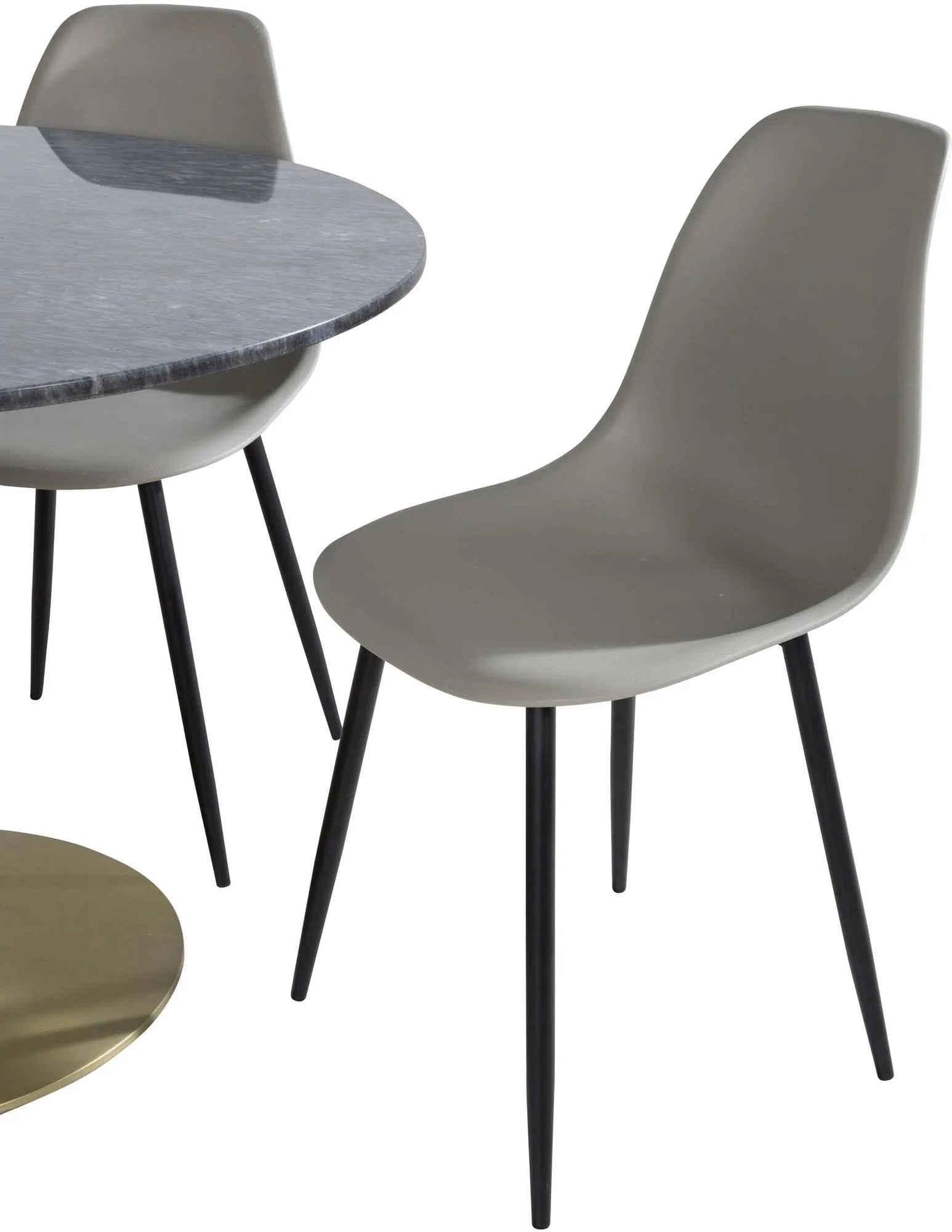 Estelle Esszimmerset + Polar ⌀106cm/4St. in Schwarzgrau präsentiert im Onlineshop von KAQTU Design AG. Esszimmerset ist von Venture Home