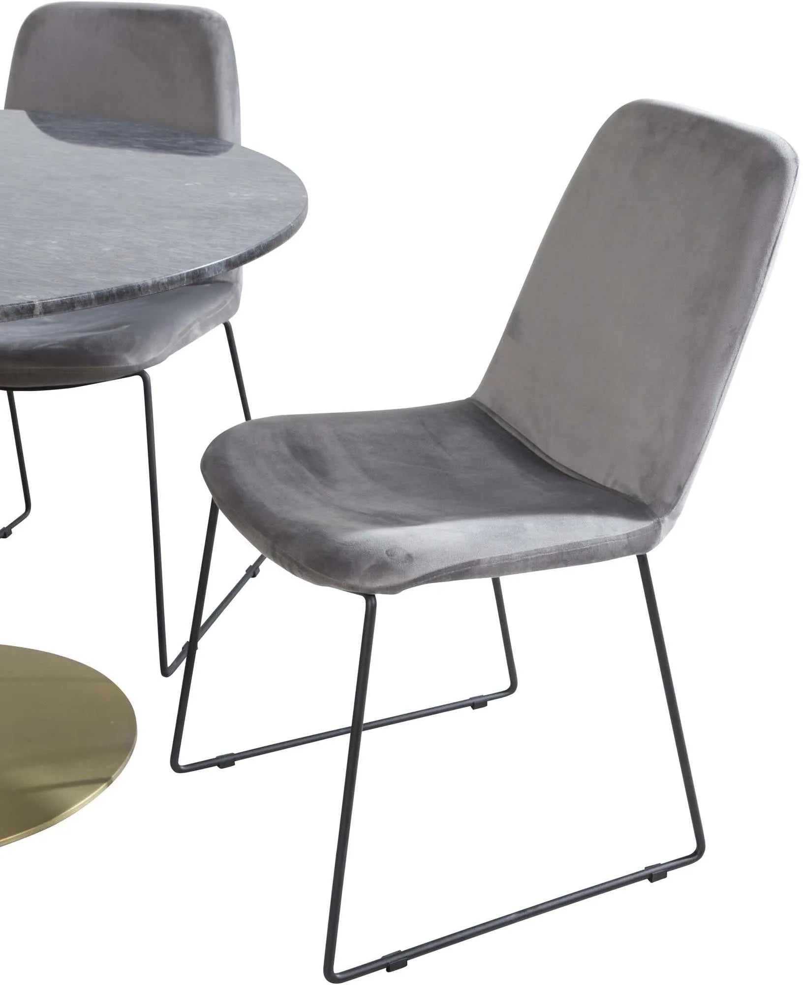 Estelle Esszimmerset + Muce ⌀106cm/4St. in Schwarz / Grau / Gold präsentiert im Onlineshop von KAQTU Design AG. Esszimmerset ist von Venture Home