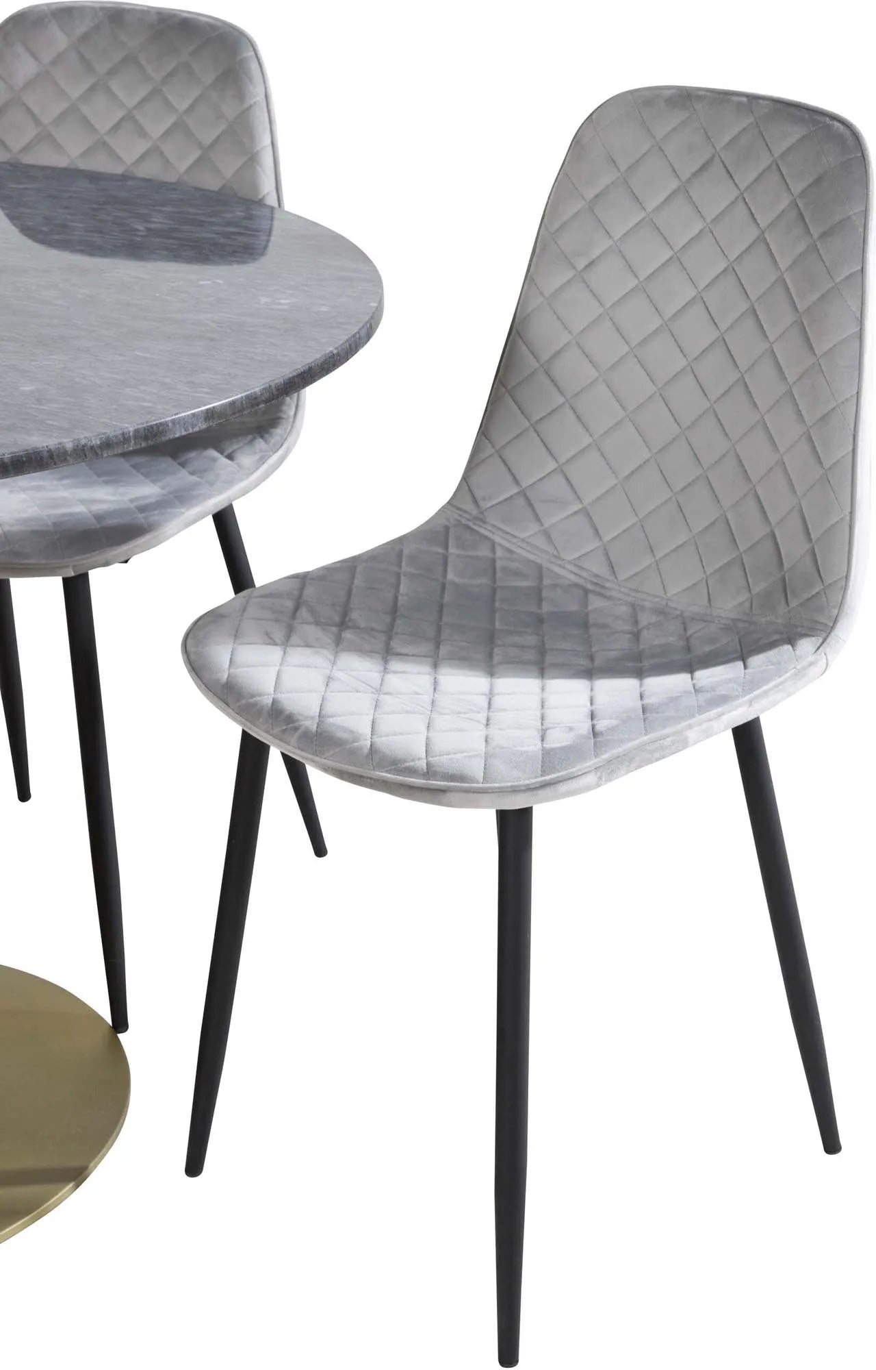 Estelle Esszimmerset + Polar ⌀106cm/4St. in Schwarzgrau präsentiert im Onlineshop von KAQTU Design AG. Esszimmerset ist von Venture Home