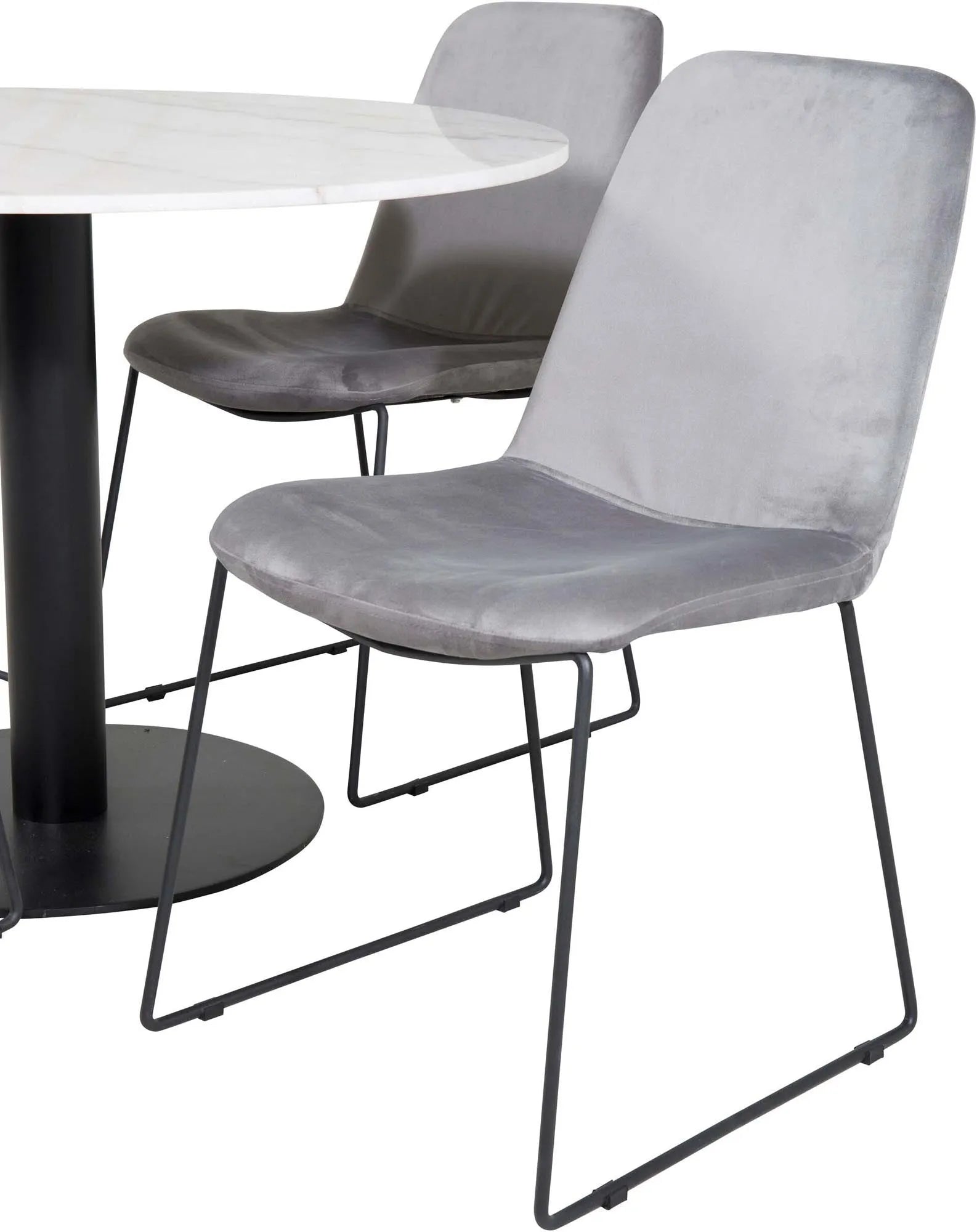 Estelle Esszimmerset + Muce ⌀106cm/4St. in Schwarz / Grau / Gold präsentiert im Onlineshop von KAQTU Design AG. Esszimmerset ist von Venture Home