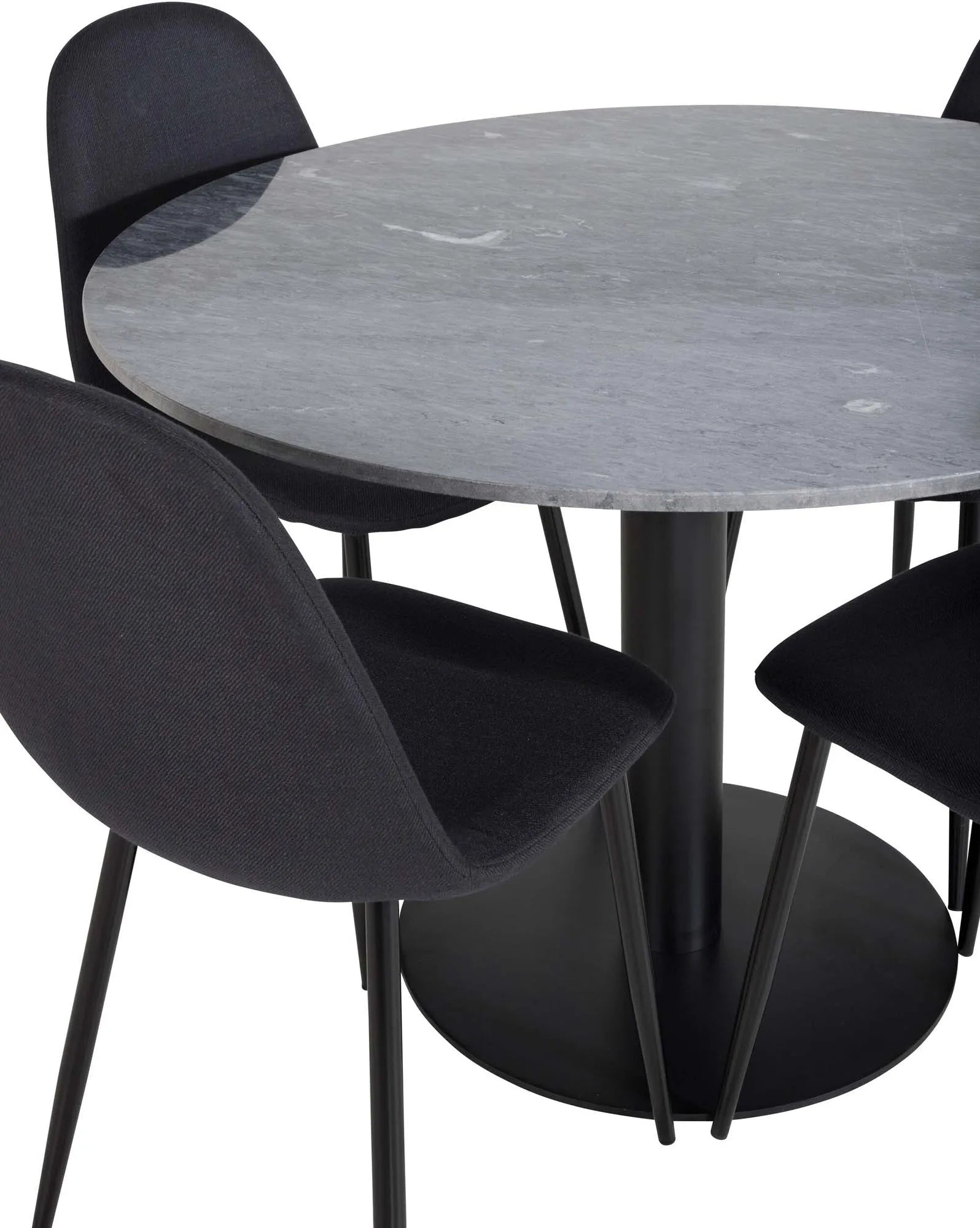 Estelle Esszimmerset + Polar ⌀106cm/4St. in Schwarz präsentiert im Onlineshop von KAQTU Design AG. Esszimmerset ist von Venture Home