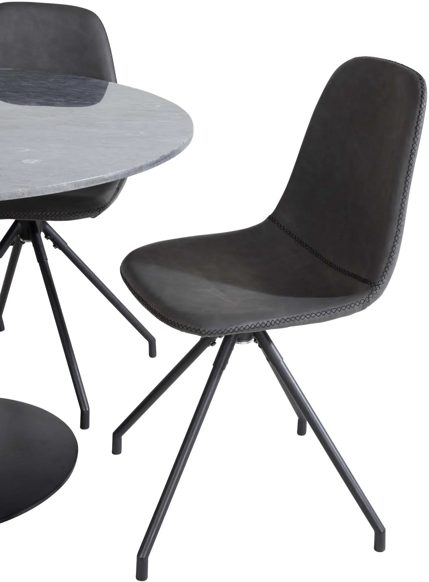 Estelle Esszimmerset + Polar ⌀106cm/4St. in Grau / Schwarz präsentiert im Onlineshop von KAQTU Design AG. Esszimmerset ist von Venture Home